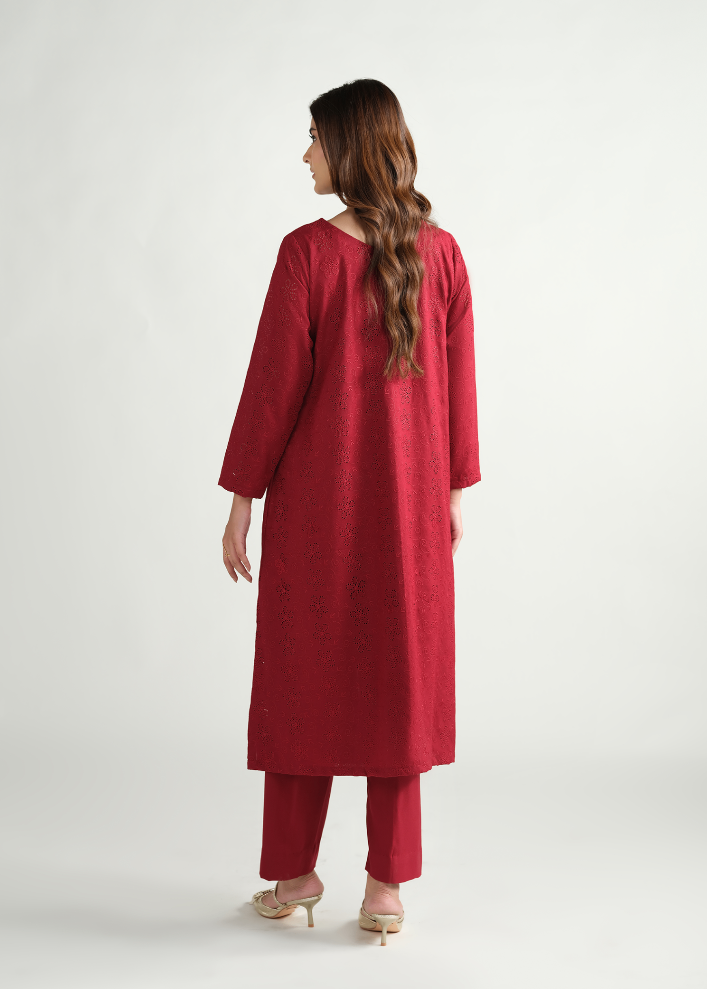 marina linen Kurta Set in Maroon