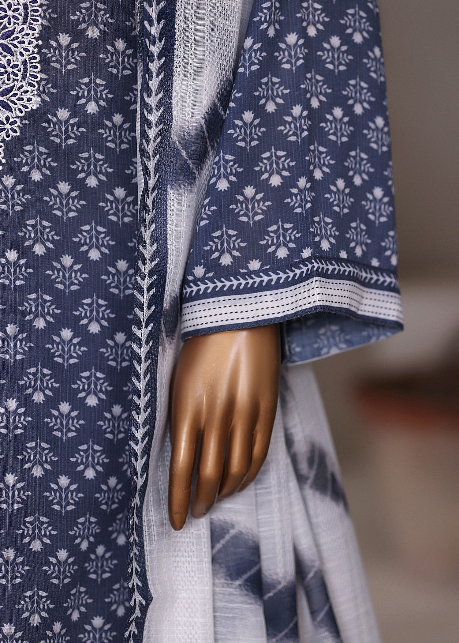 polycotton Kurta Set in Twilight blue