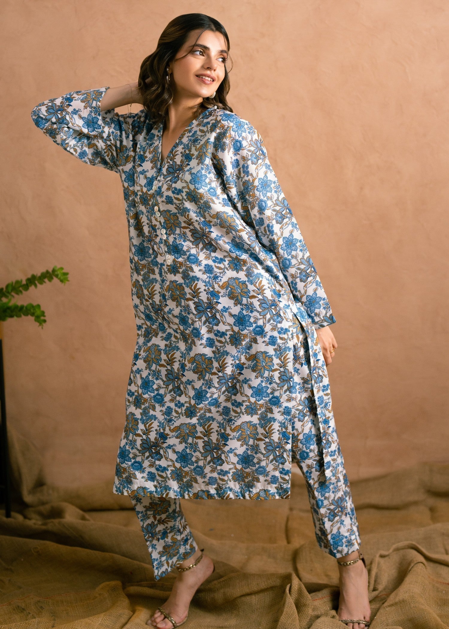 poly viscose Co Ord Sets in White