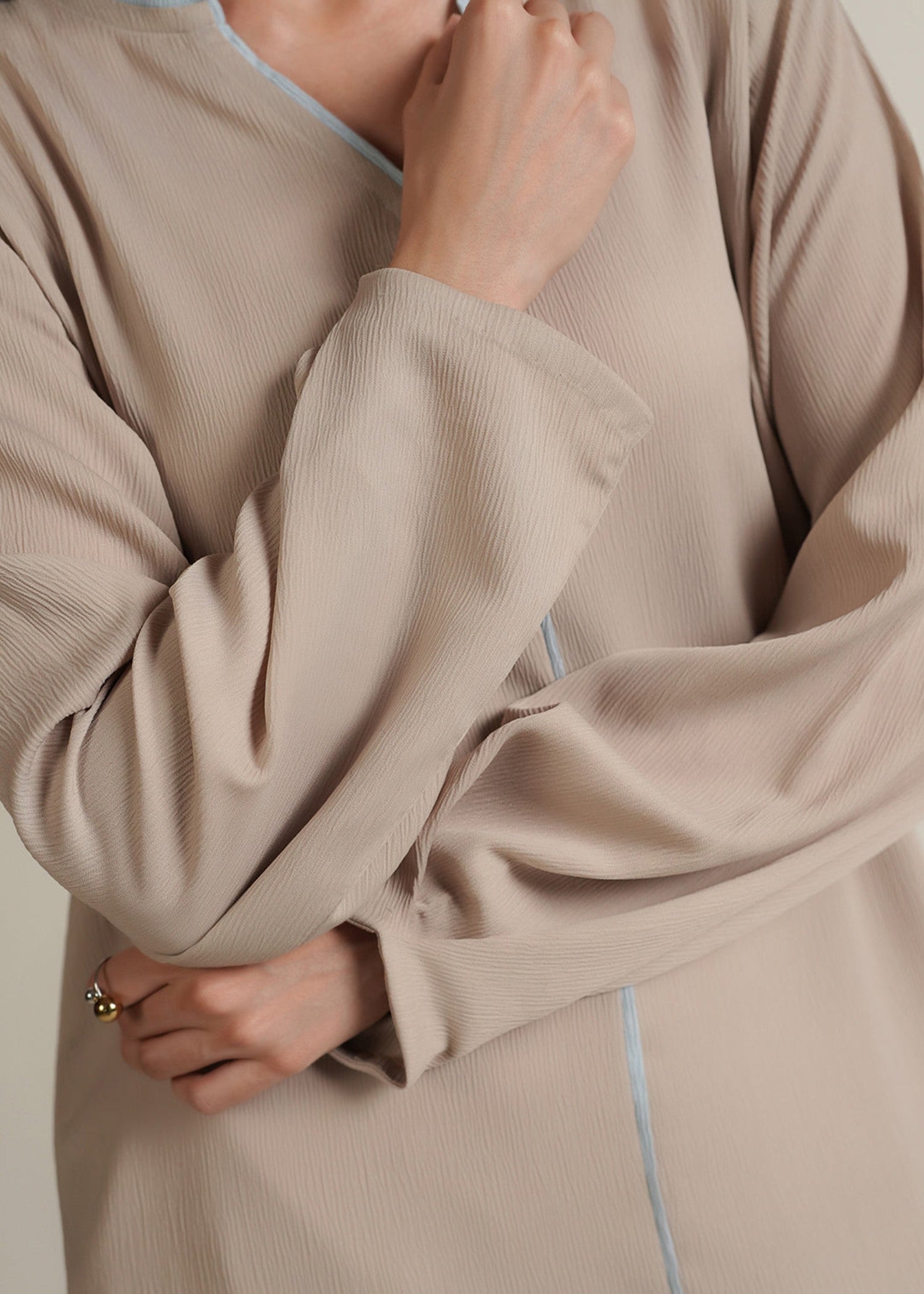 crinkle Kurti in Beige