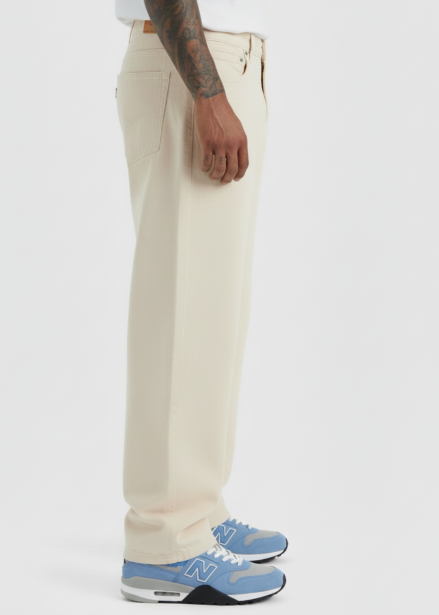twill cotton Pants in Beige