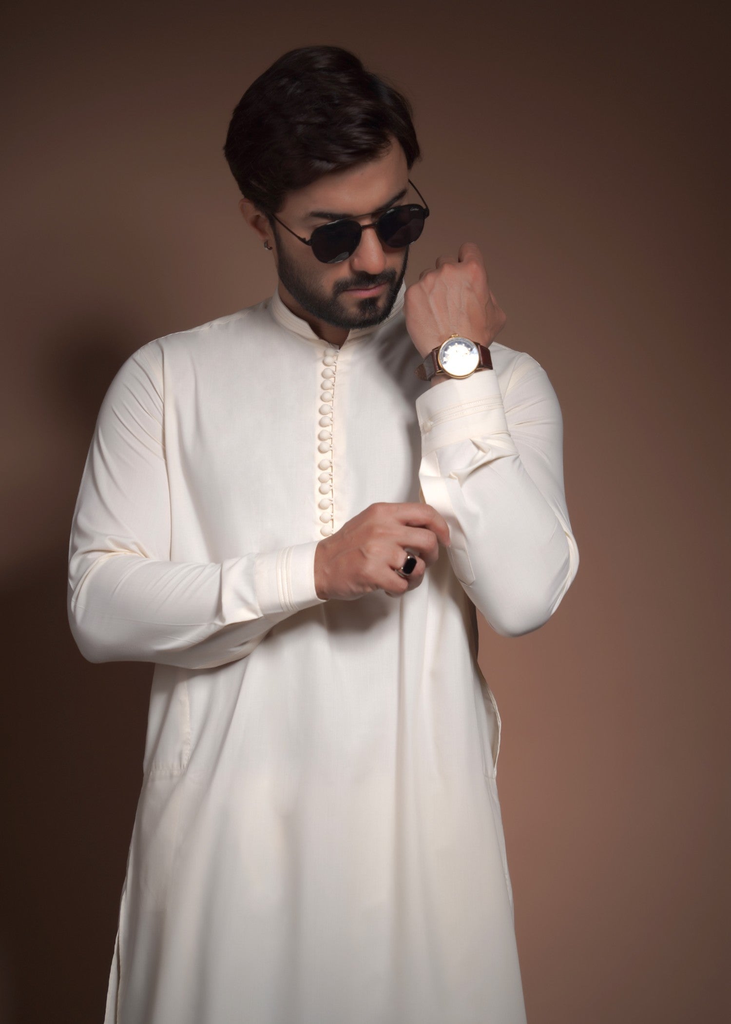cotton viscose Kurta Set in Cream