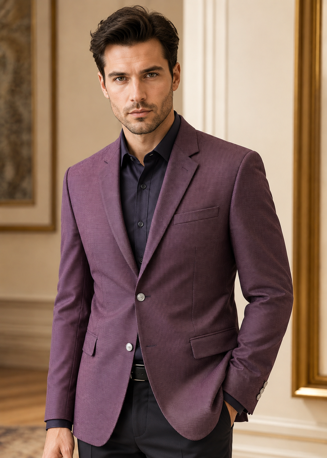 tropical Blazer in Maroon