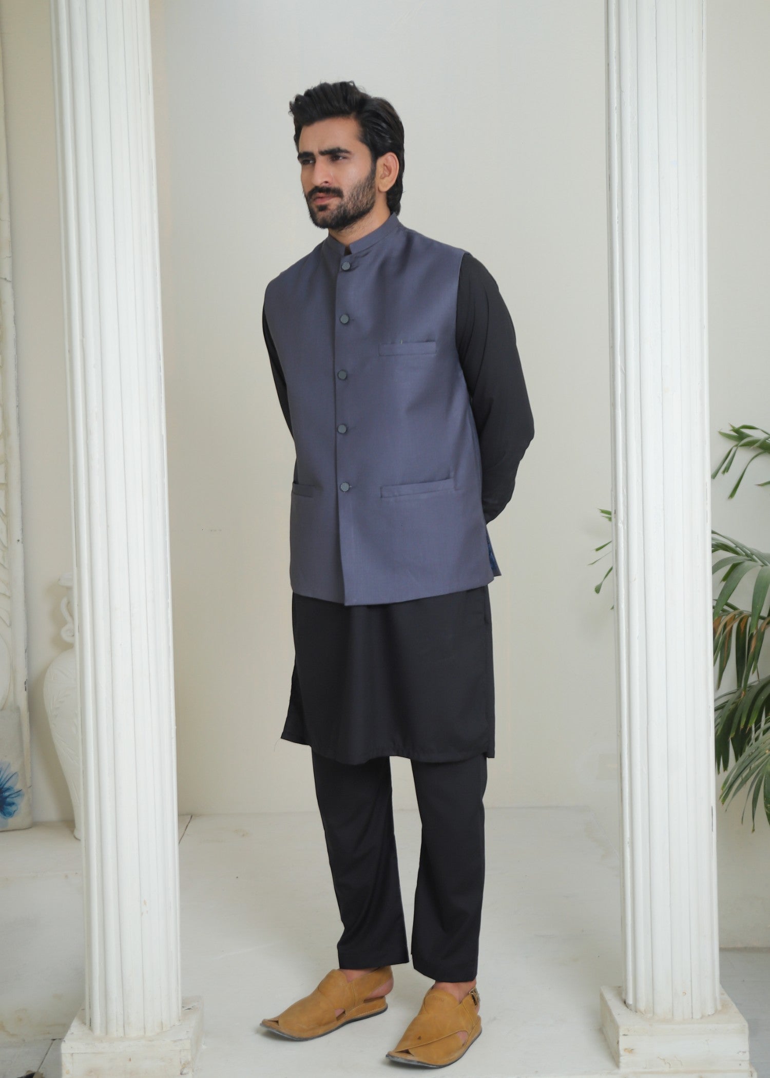 suiting Waistcoat in Yale blue