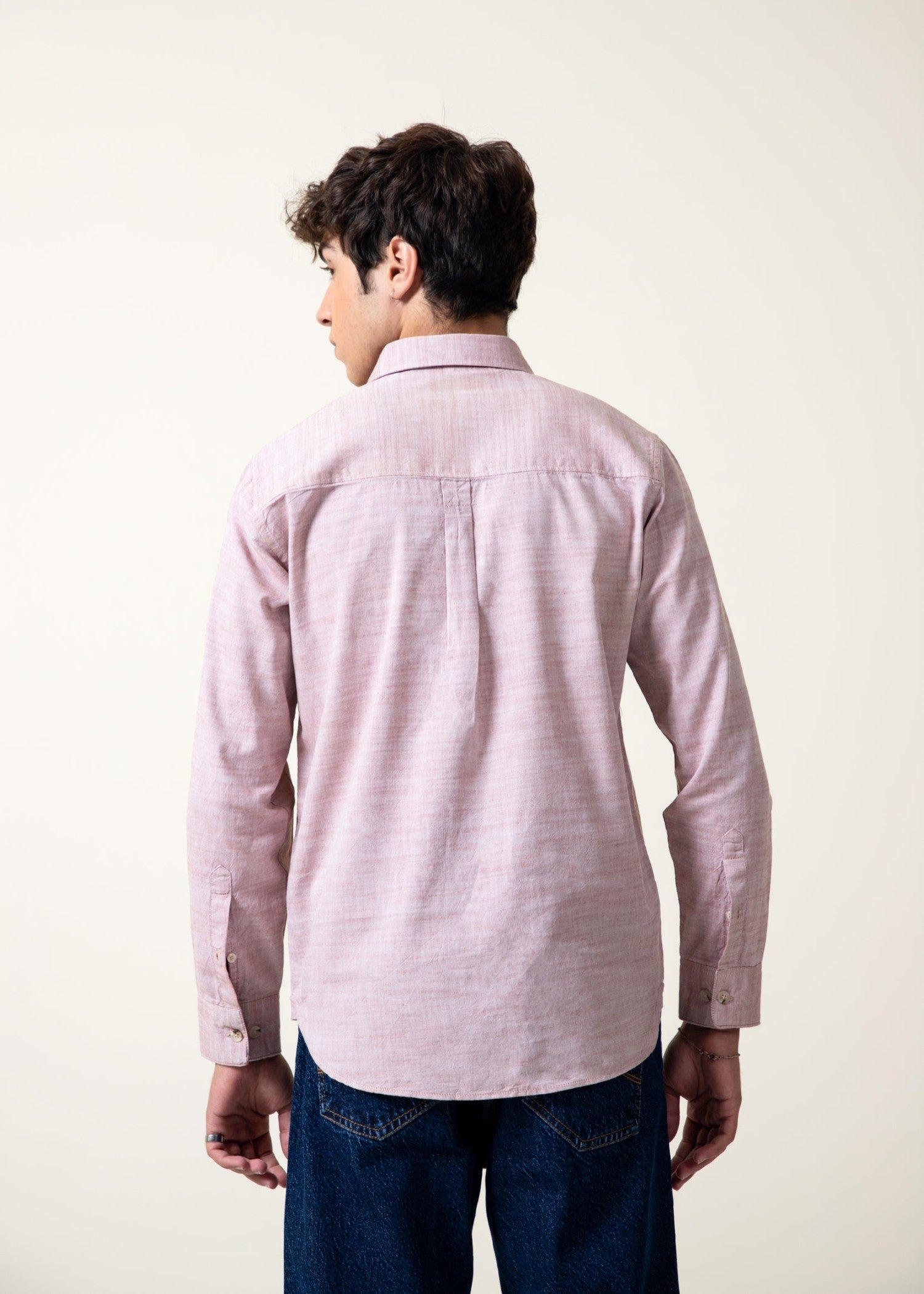 chambray Casual Shirt in Light pink