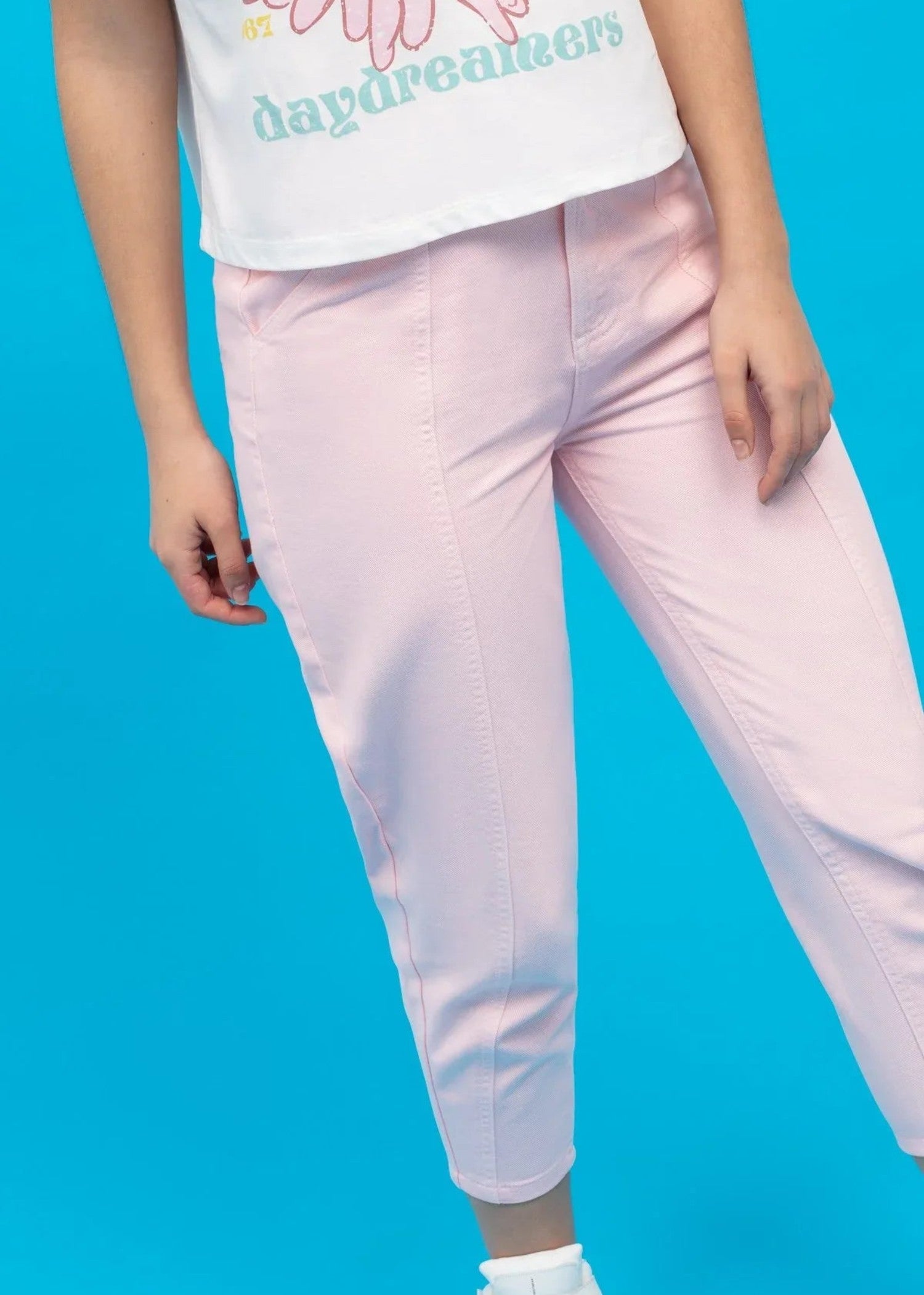 cotton Jeans in Light pink
