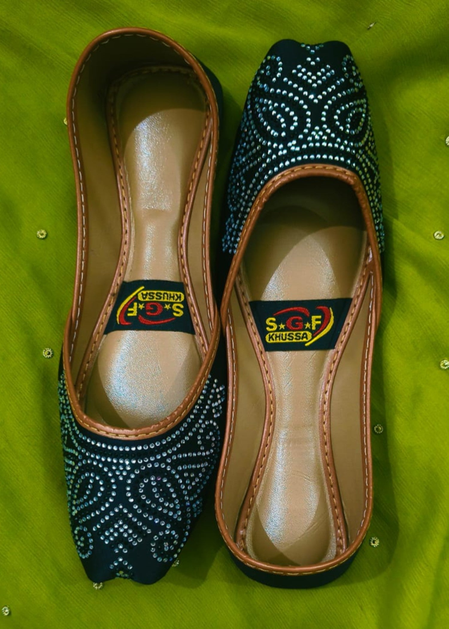 Khussa in Black by - High Quality Women Khussa FTP7008