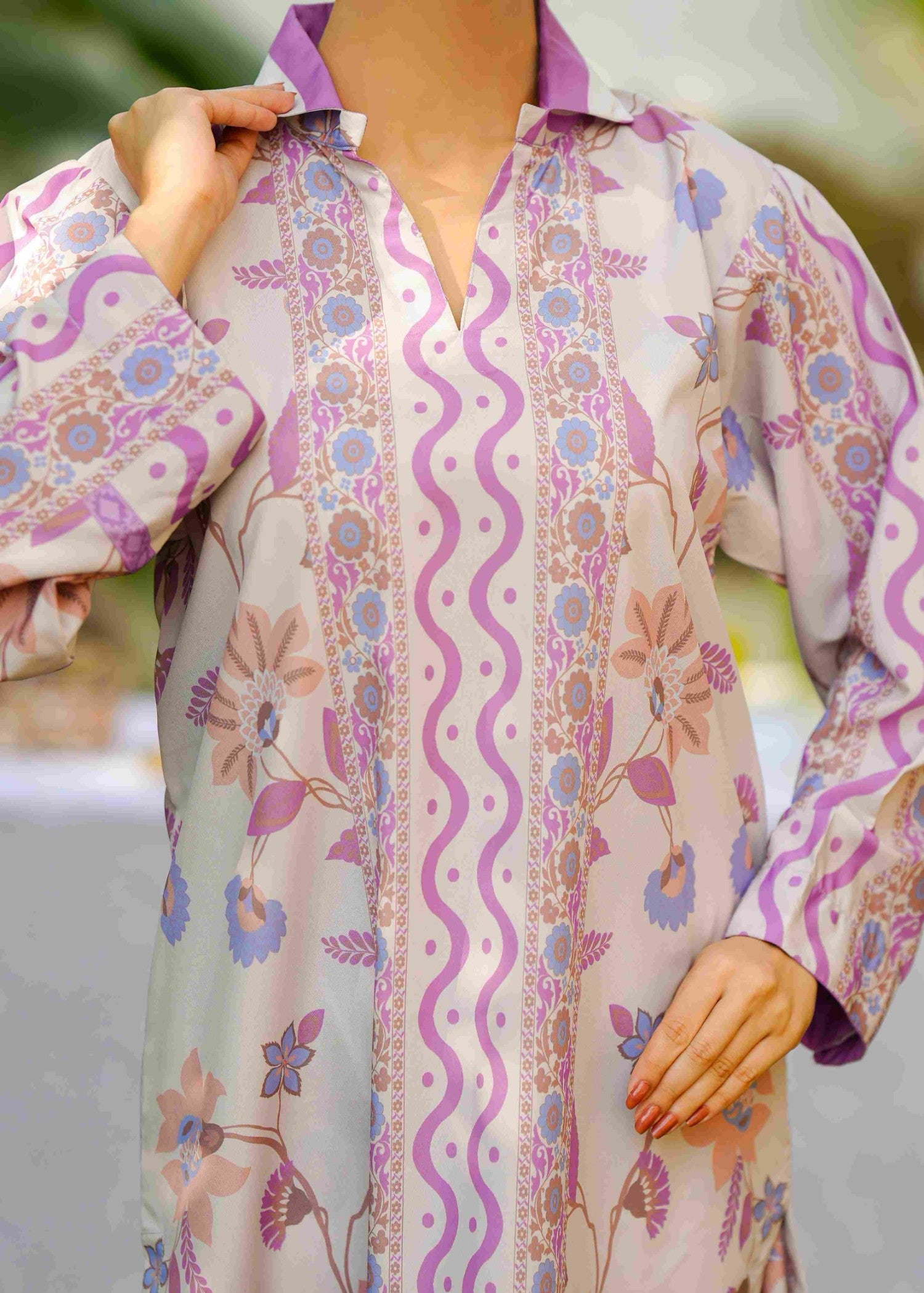 crepe Co Ord Sets in Lavender - view 5