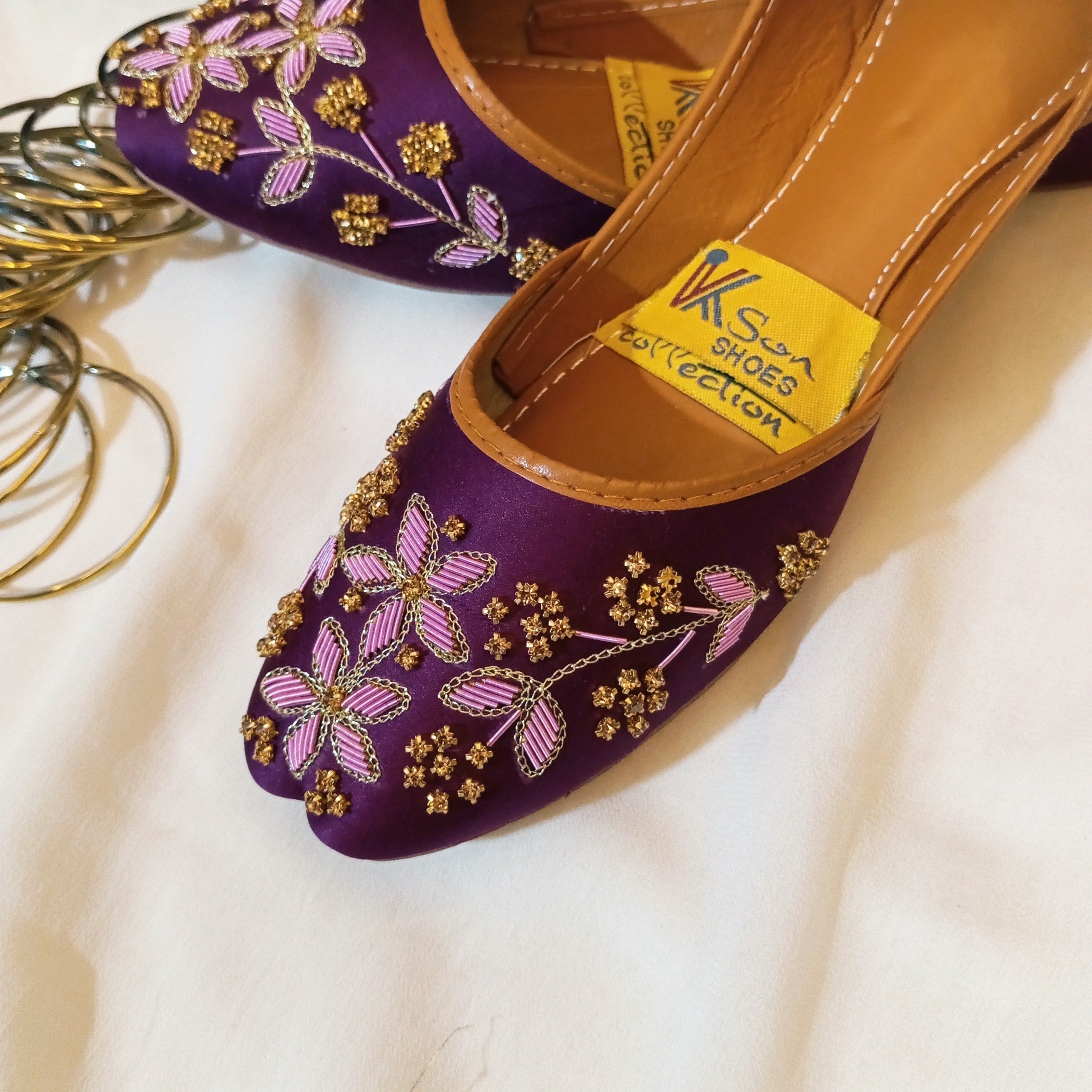 Khussa in Purple by - High Quality Women Khussa JCY0158