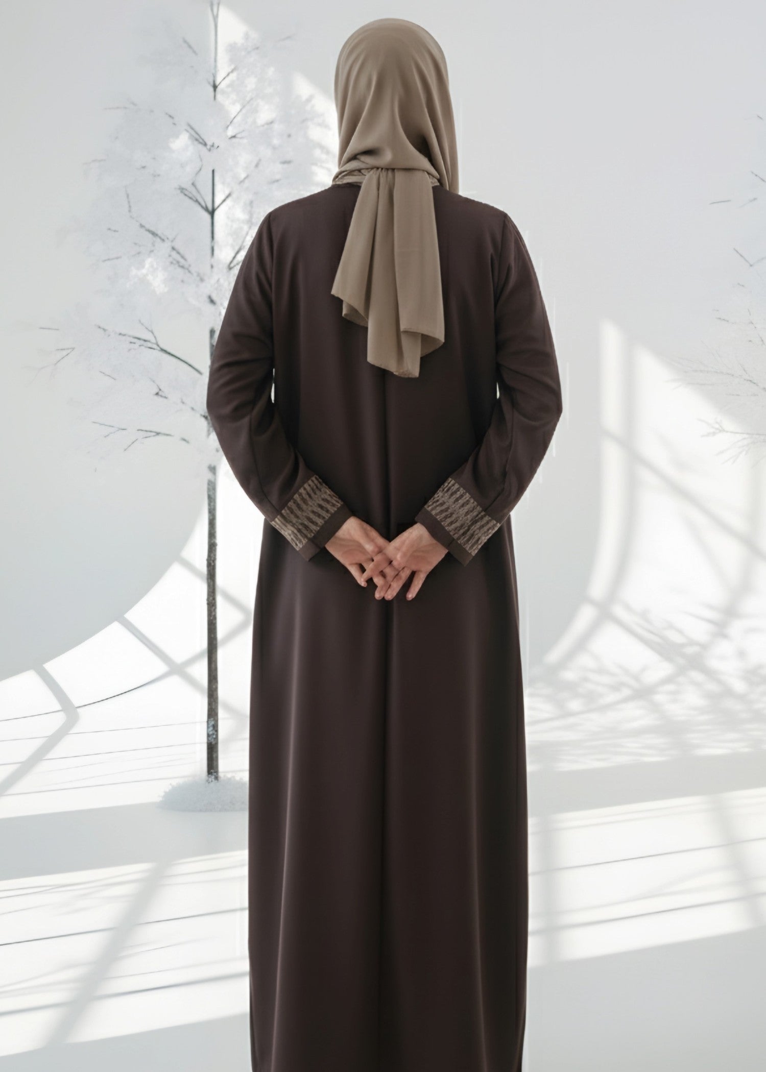 nidha blend Abaya in Brown