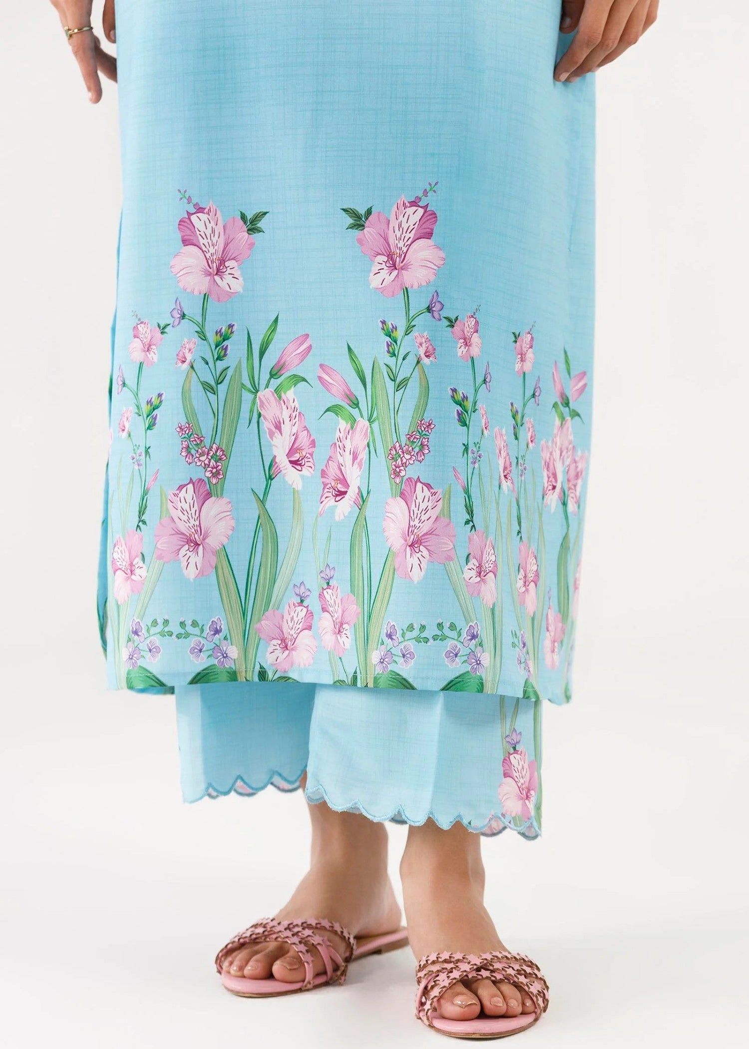viscose Kurta Set in Sky blue