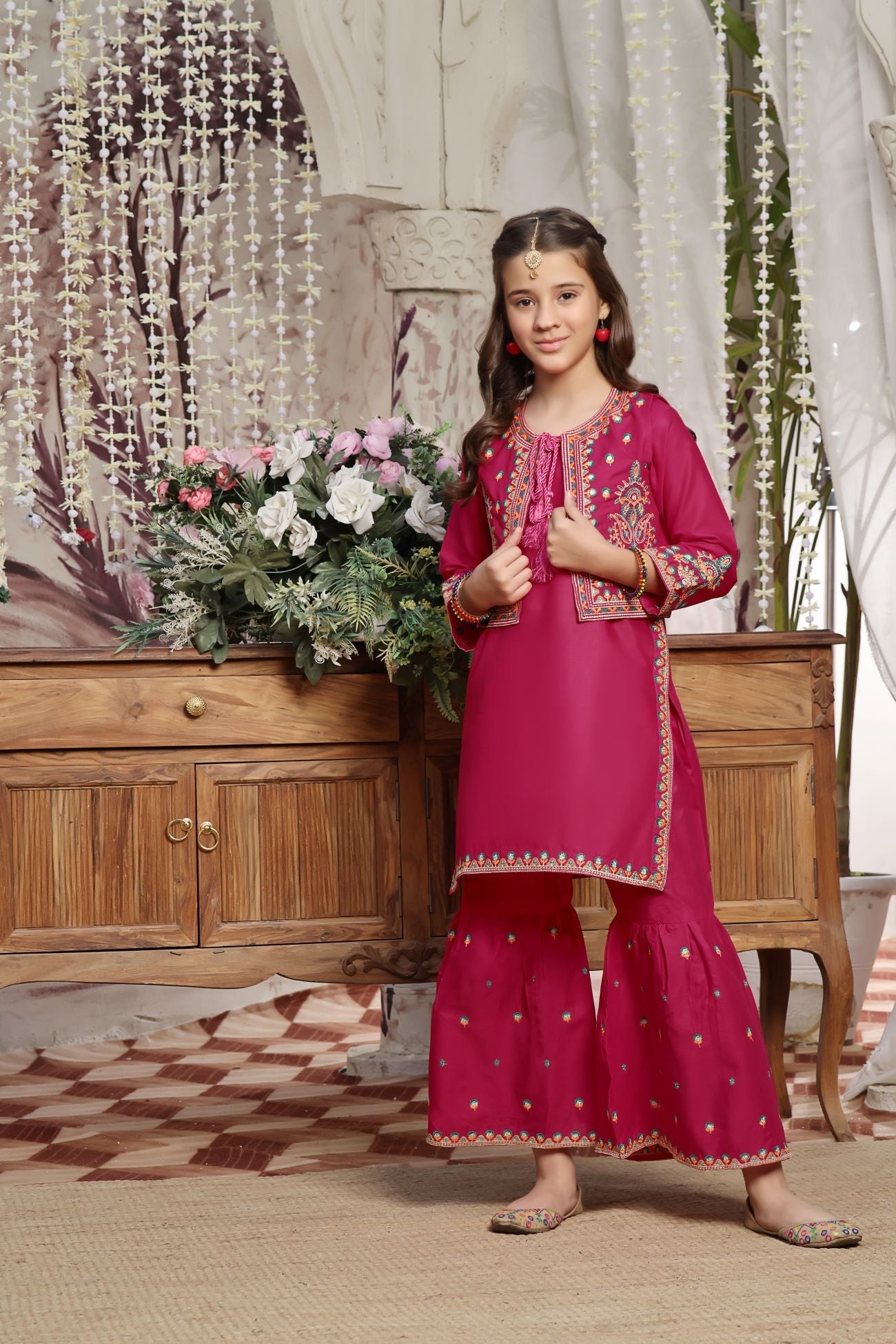 cotton Gharara in Pink