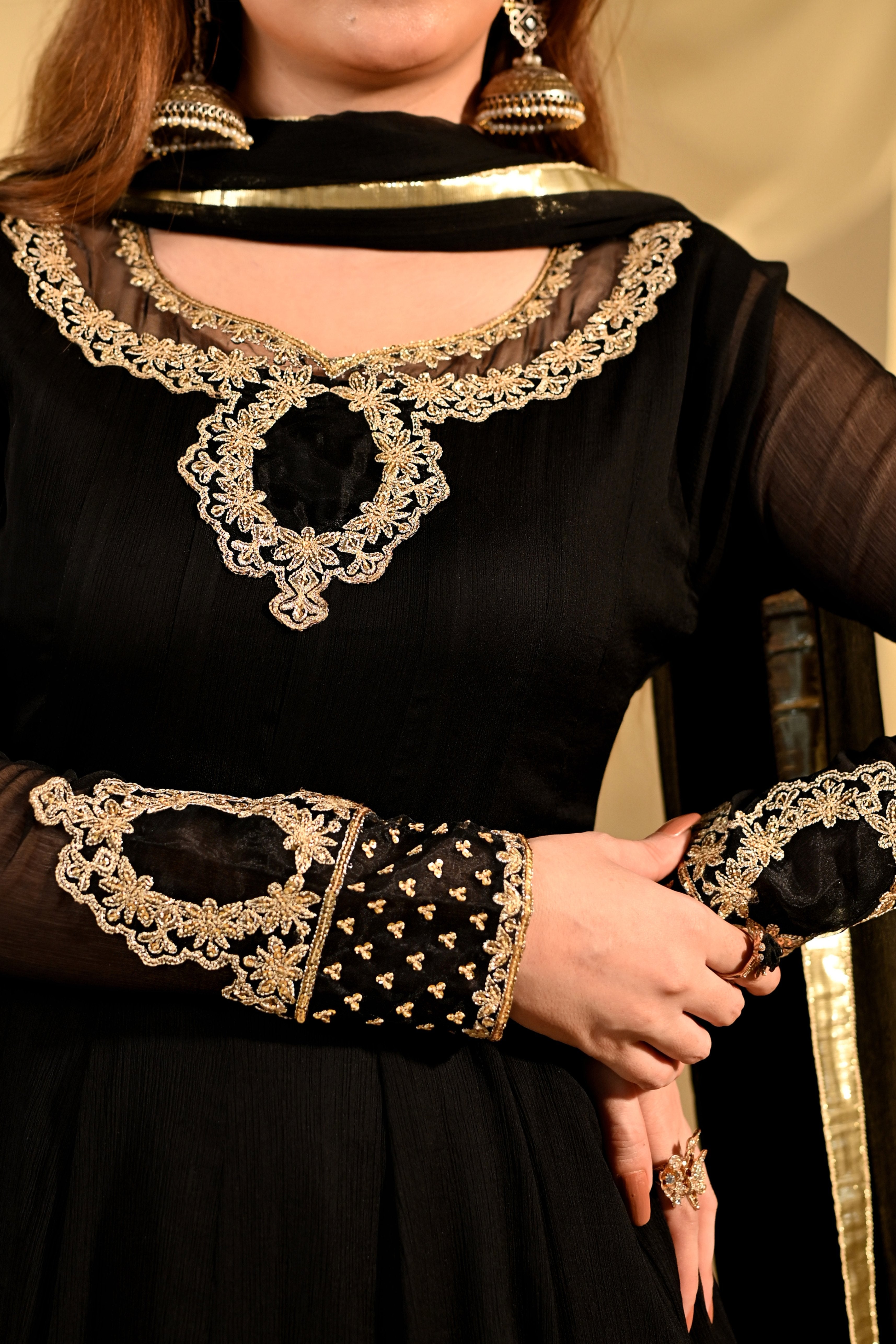 chiffon Maxi in Jet black
