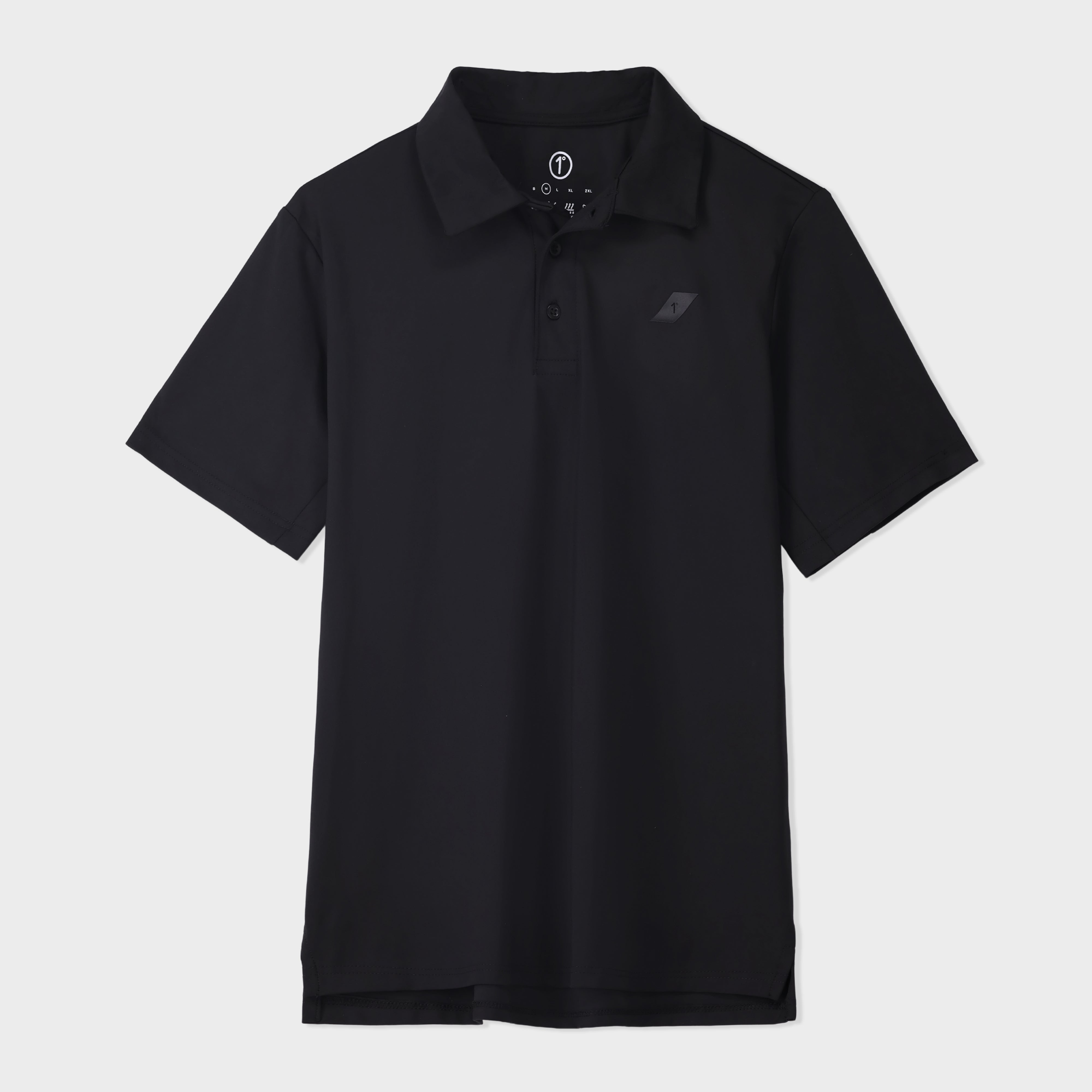 cotton linen Polo Shirt in Jet black