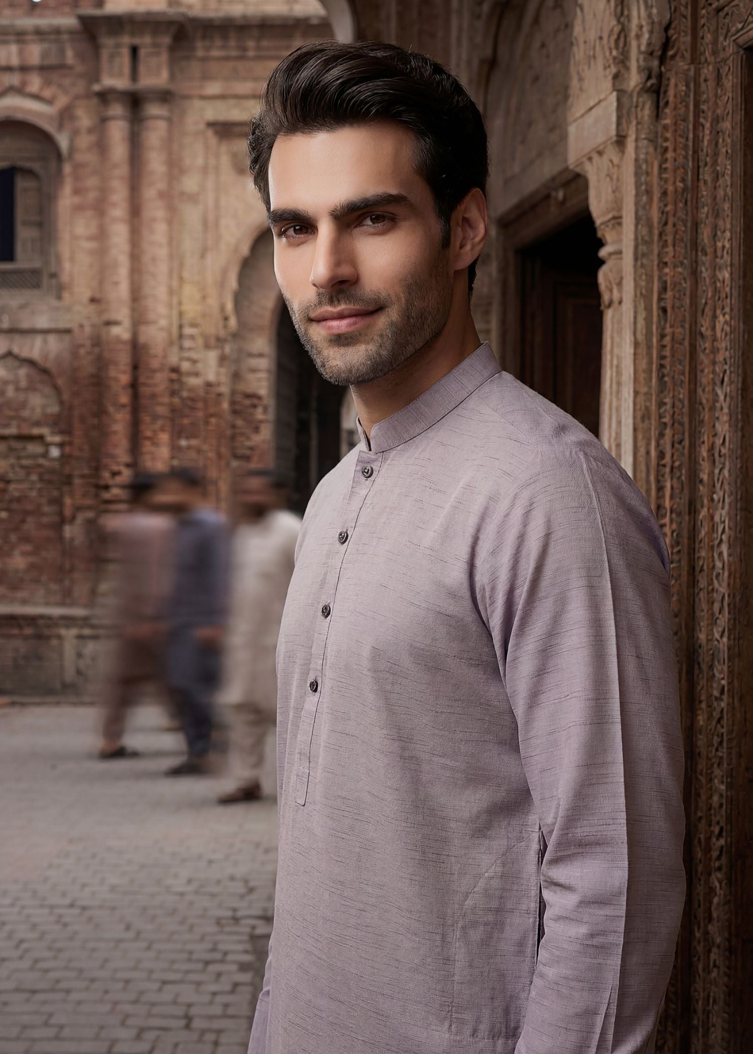 cotton Shalwar Kameez in Lavender grey