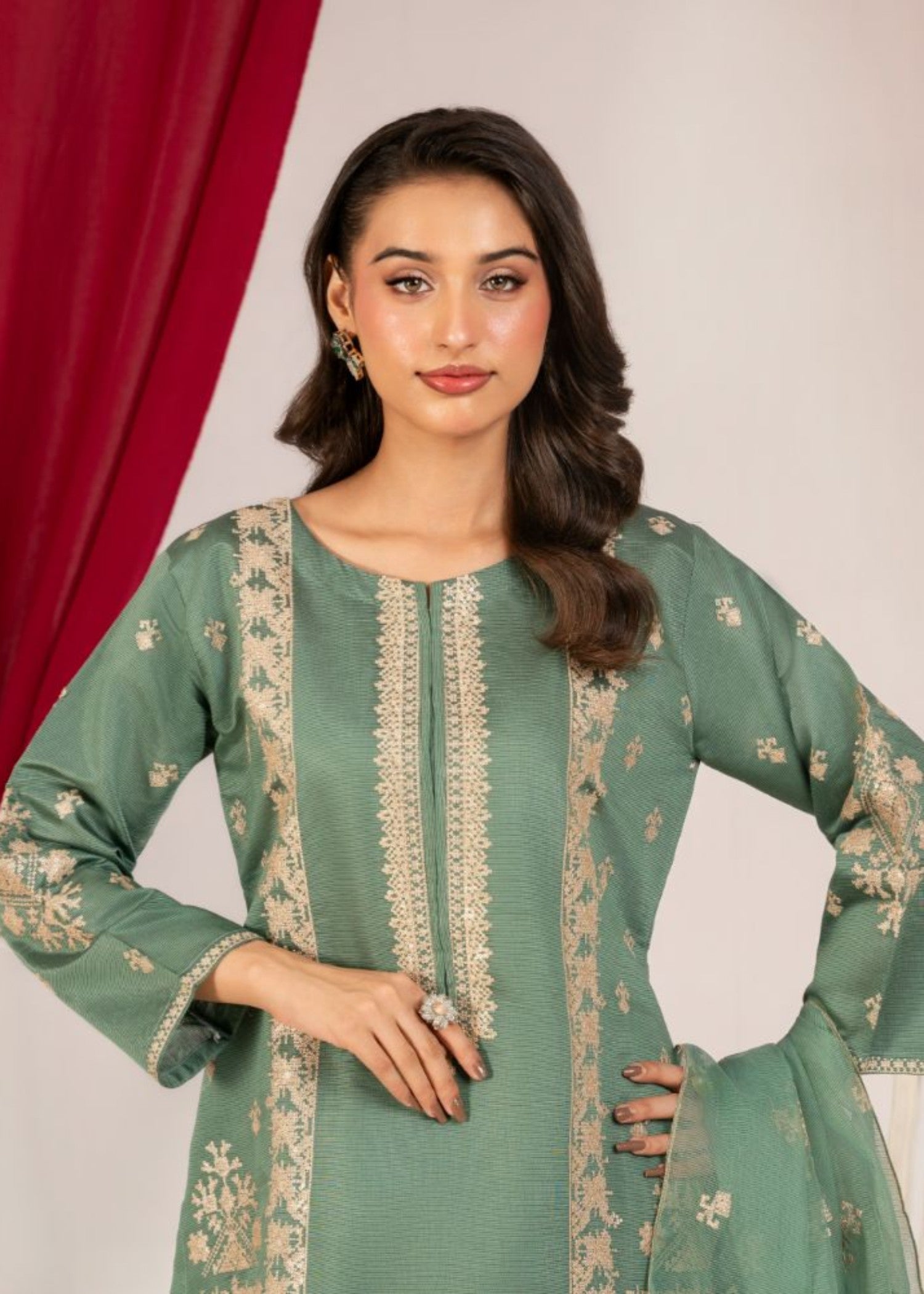 cotton masuri Kurta Set in Sea green