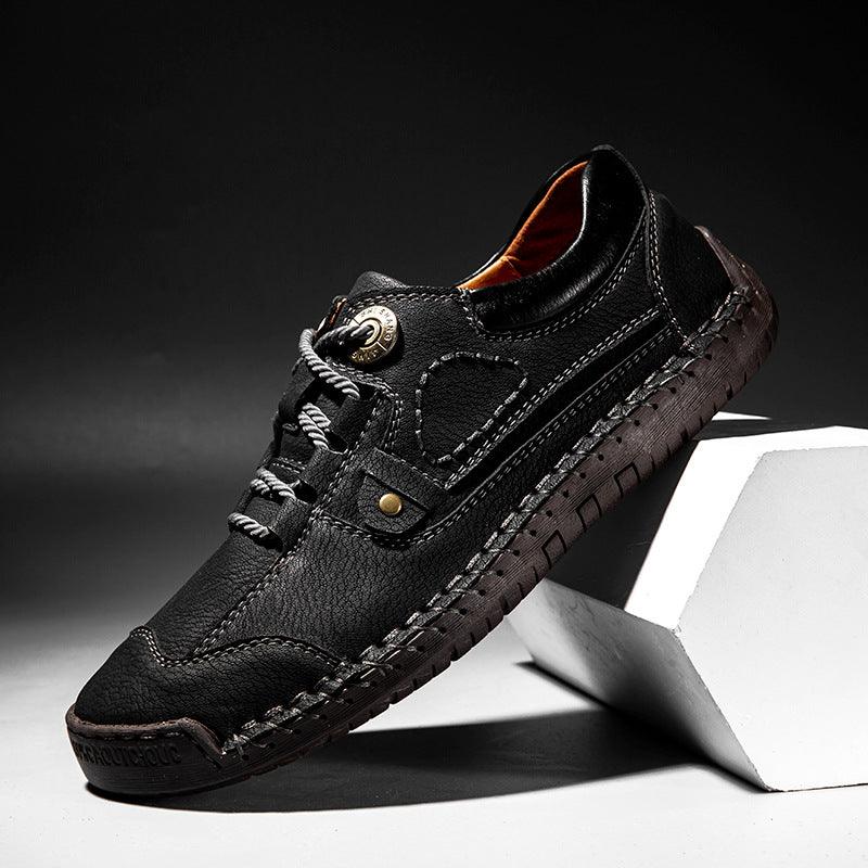 Spring And Autumn Men's Large Size 45 Breathable Casual Shoes 46 Plus Fat Feet Width 47 Hand-sewn Outdoor Tooling Shoes No. 48