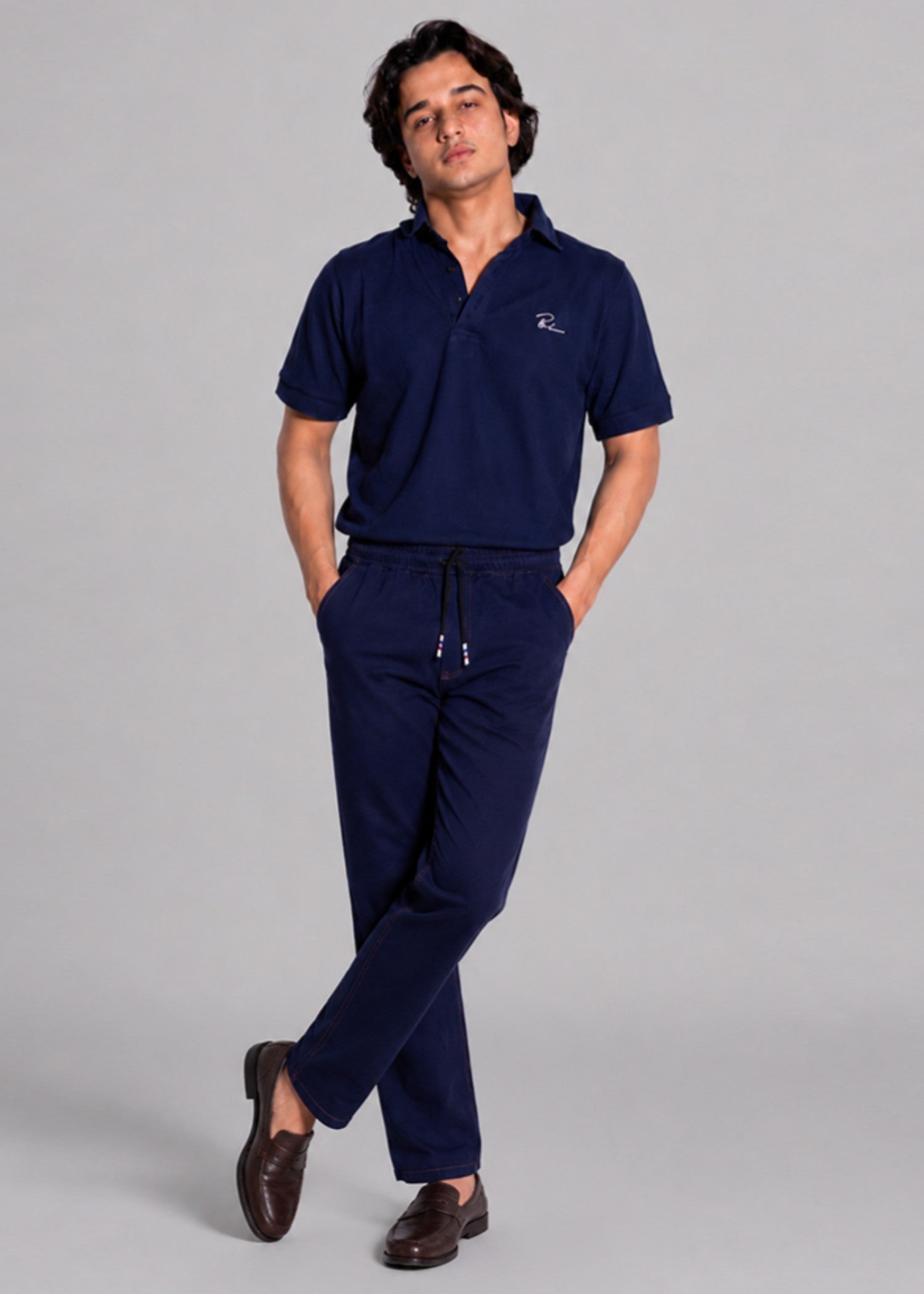 polycotton Trousers in Sapphire blue