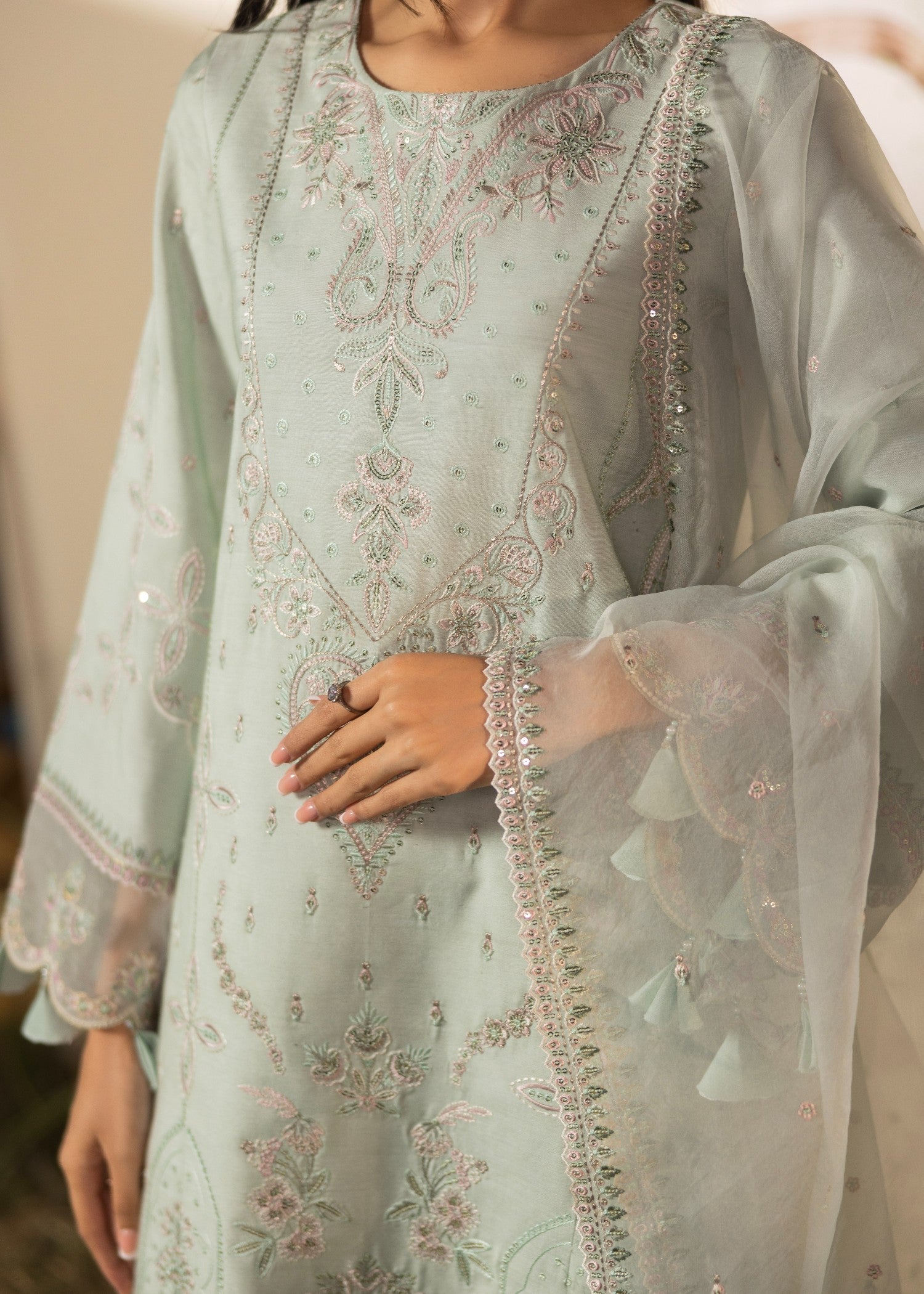 viscose Kurta Set in Tea green