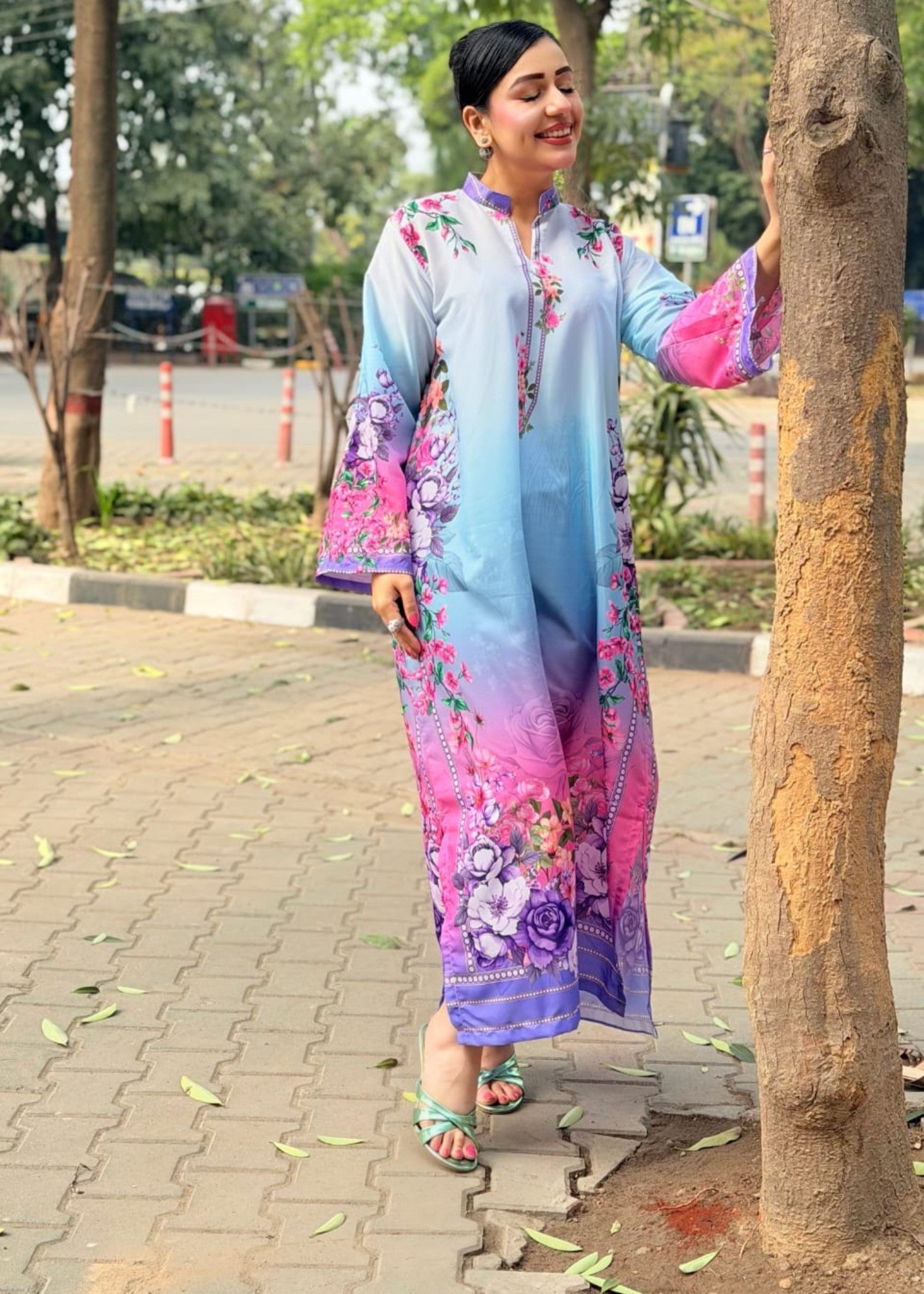 grip Kaftan in Sky blue