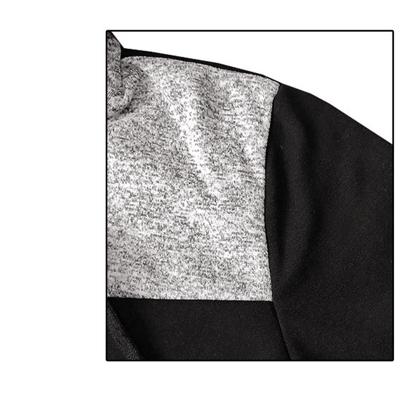 Hooded Color Block Casual Sweater Men'S Jacket Cardigan
