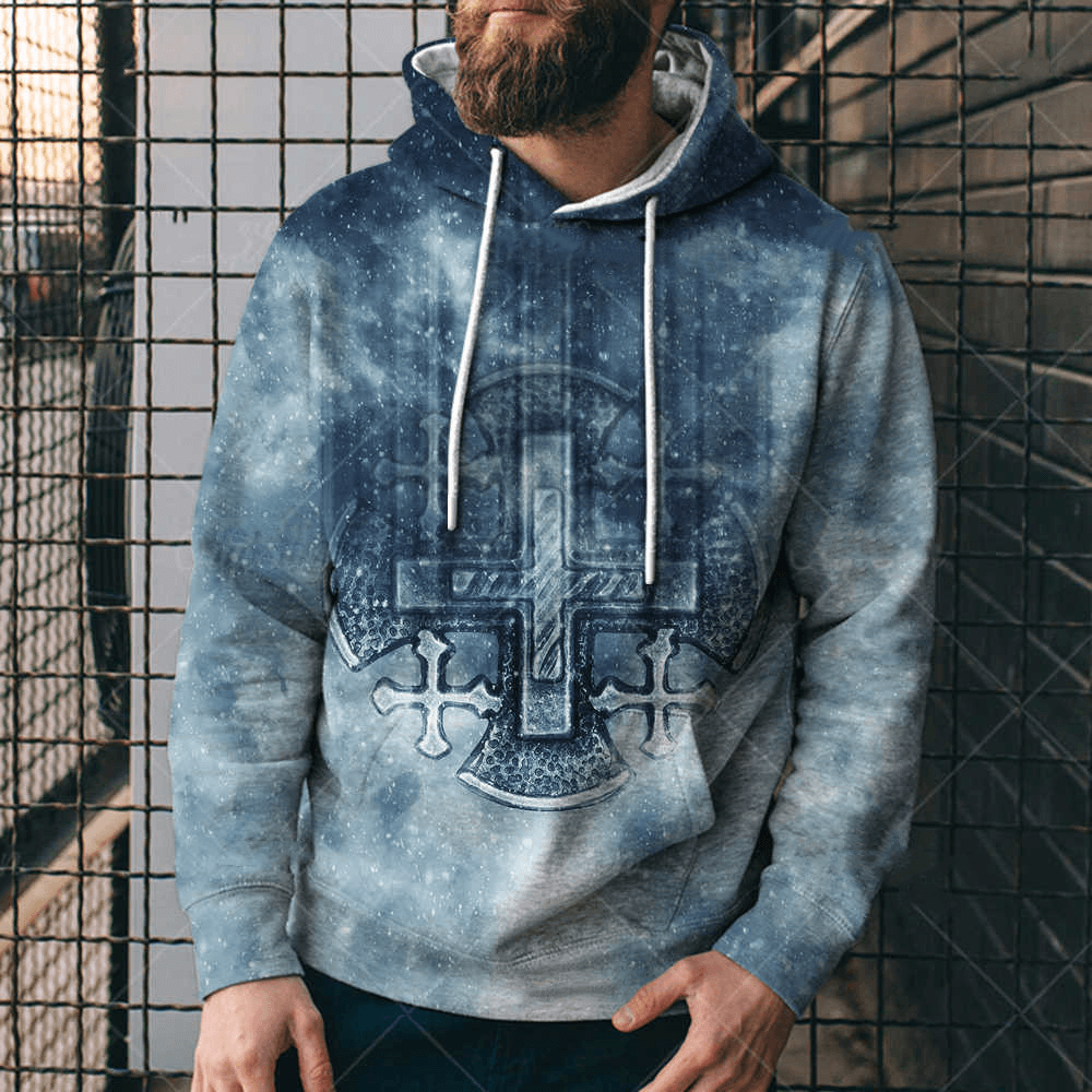 Print Loose-Fitting Hoodie Digital Printed Men