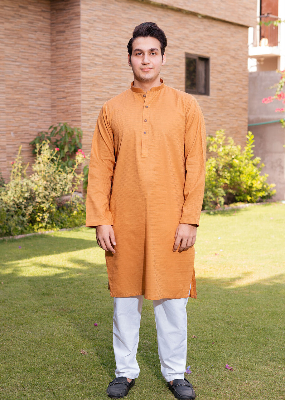 wash & wear Kurta Set in Marmalade orange