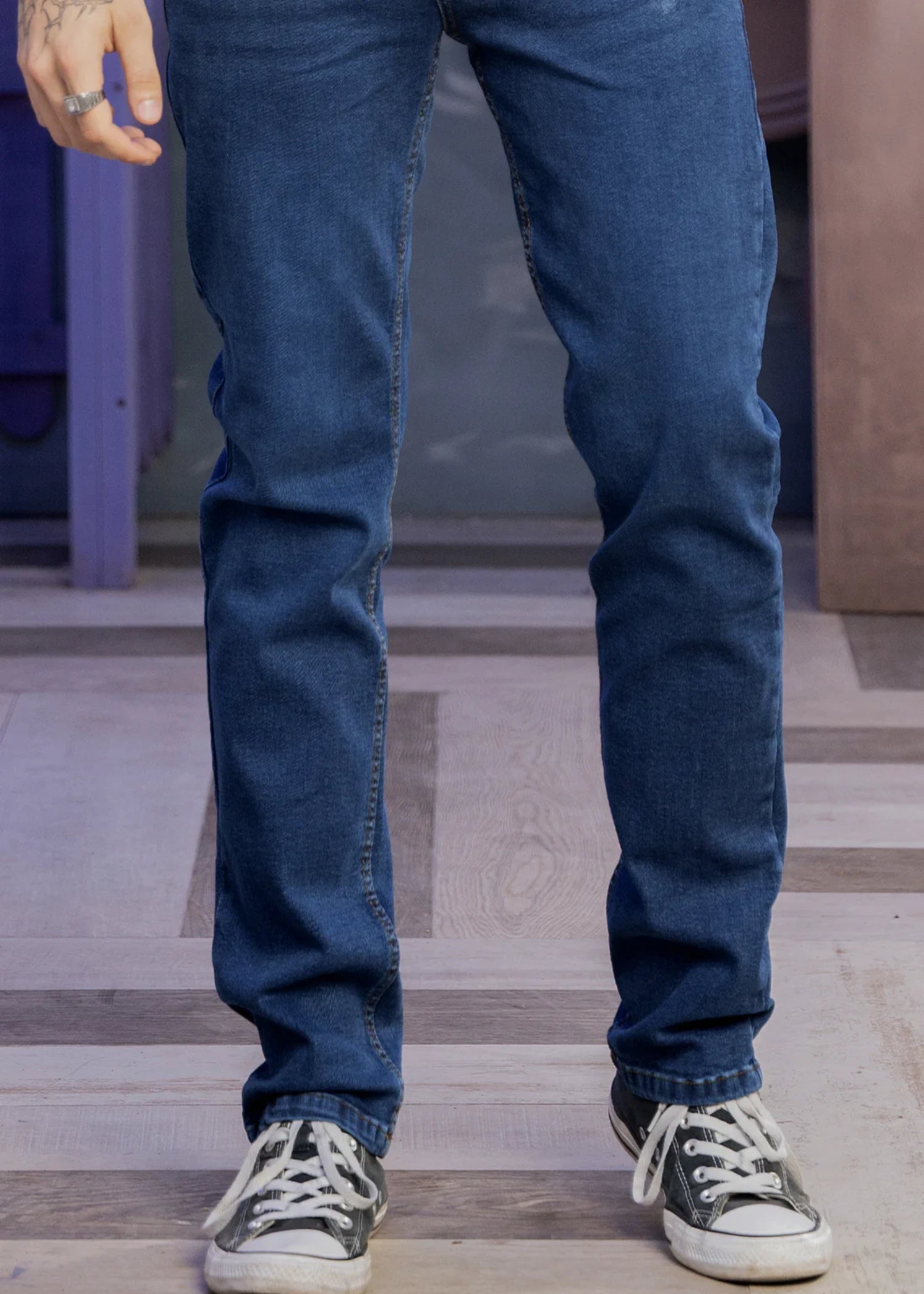 cotton Jeans in Dark blue, cobalt blue