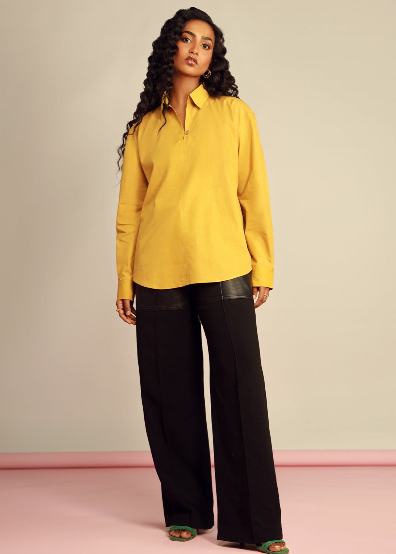 poplin Top in Mellow yellow