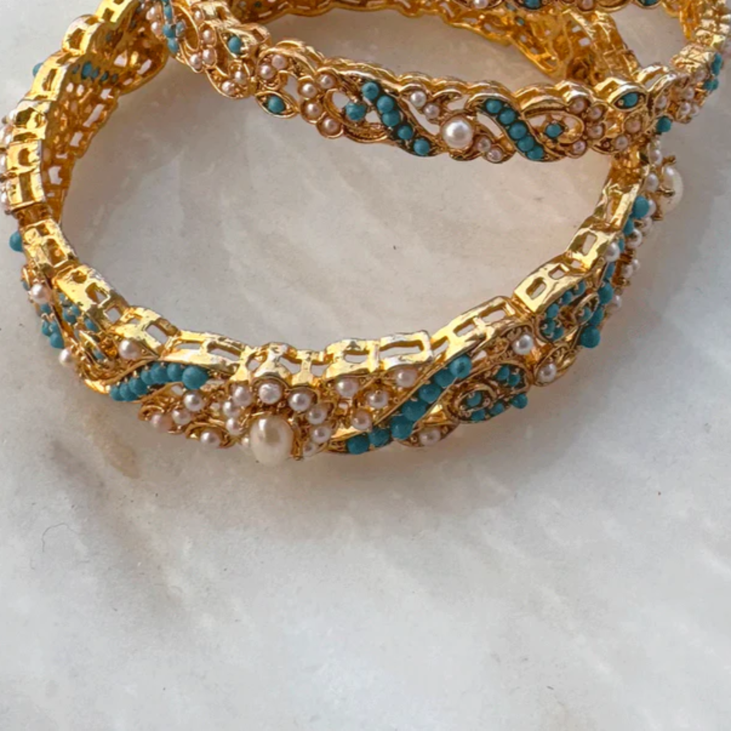 Bangles in Turquoise Color by - Trendy Women Bangles AJP2841