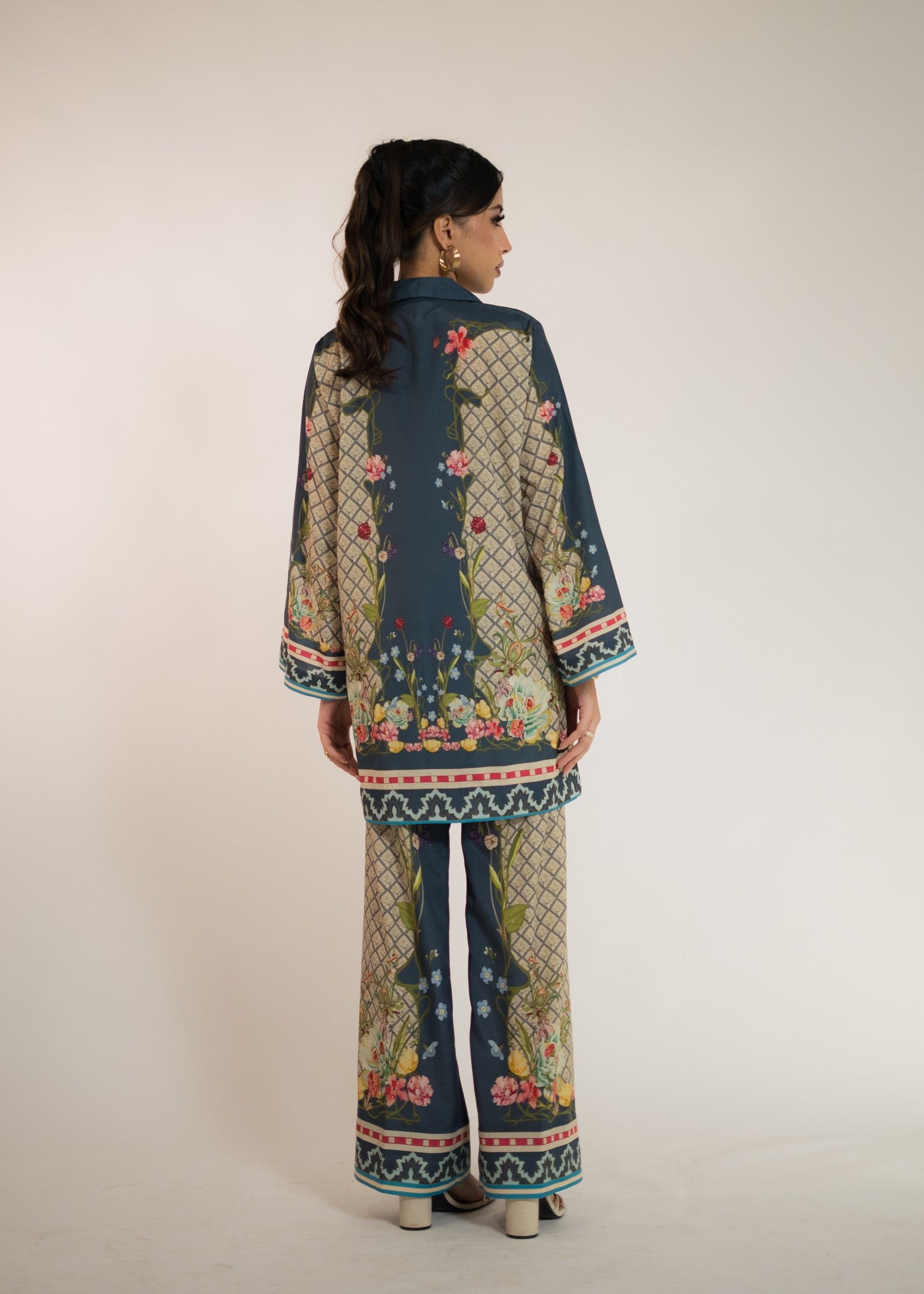 silk crepe Co ord Sets in Navy blue