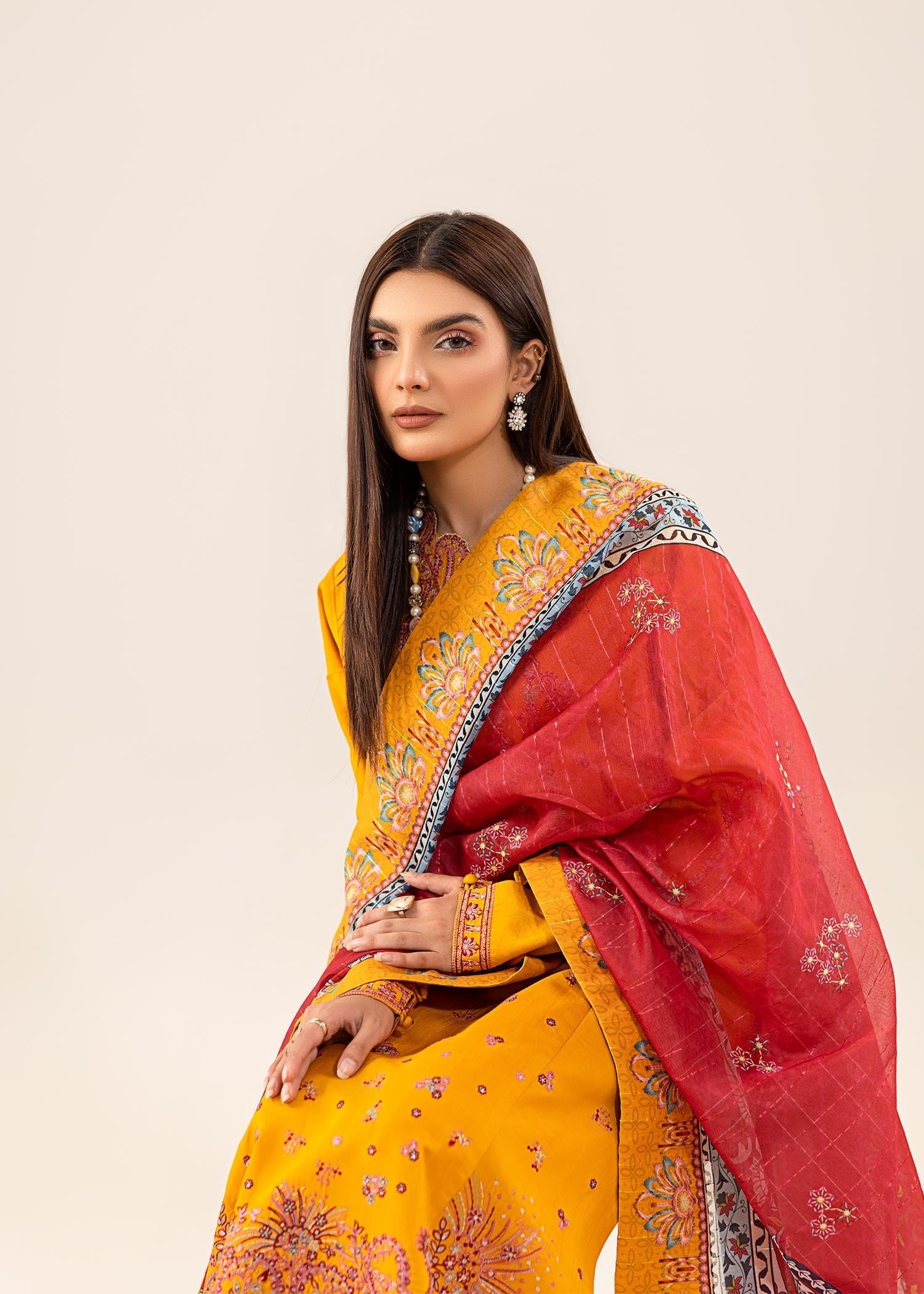 viscose Kurta Set in Mustard