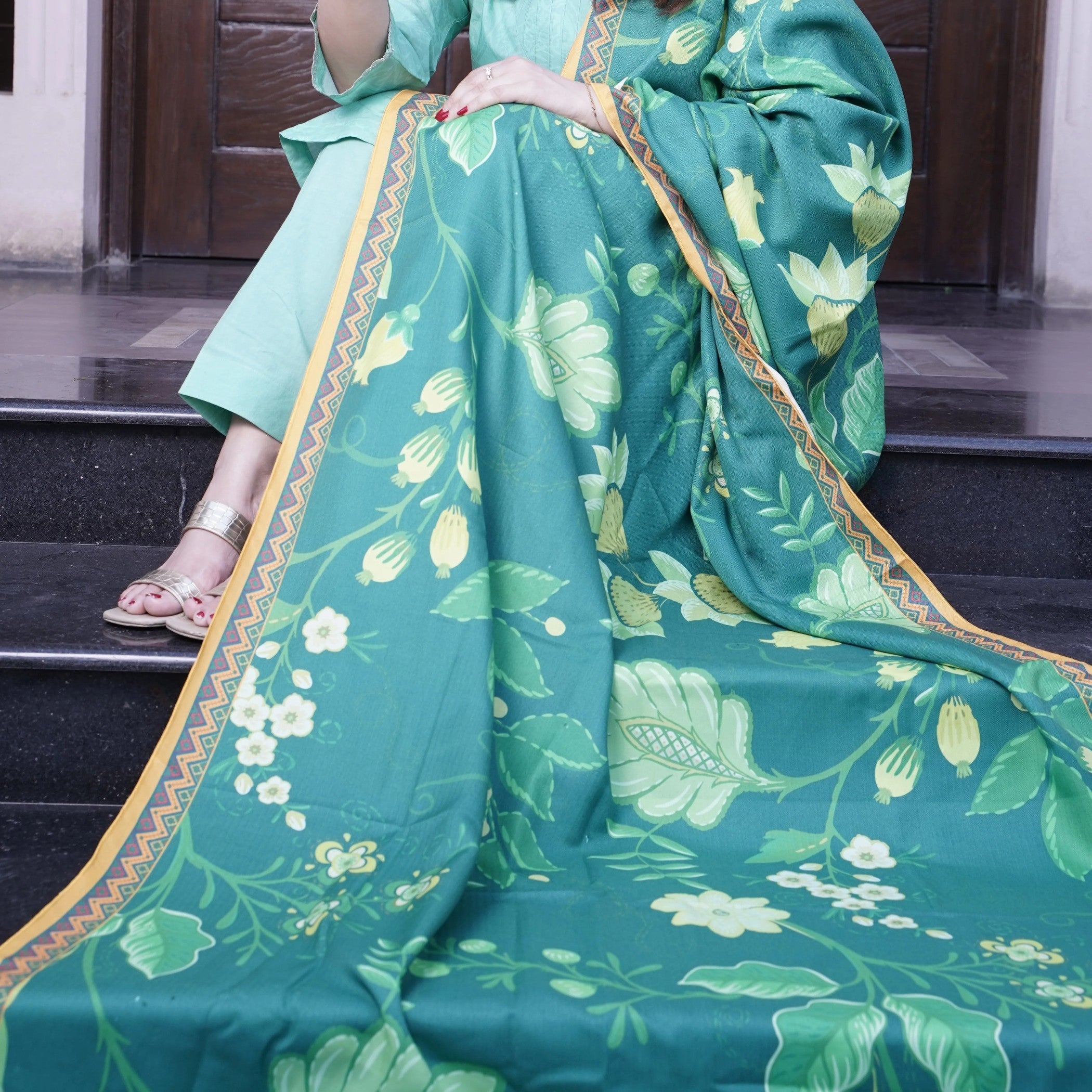 Shawl in Green Color by - Trendy Women Shawl UHA3620