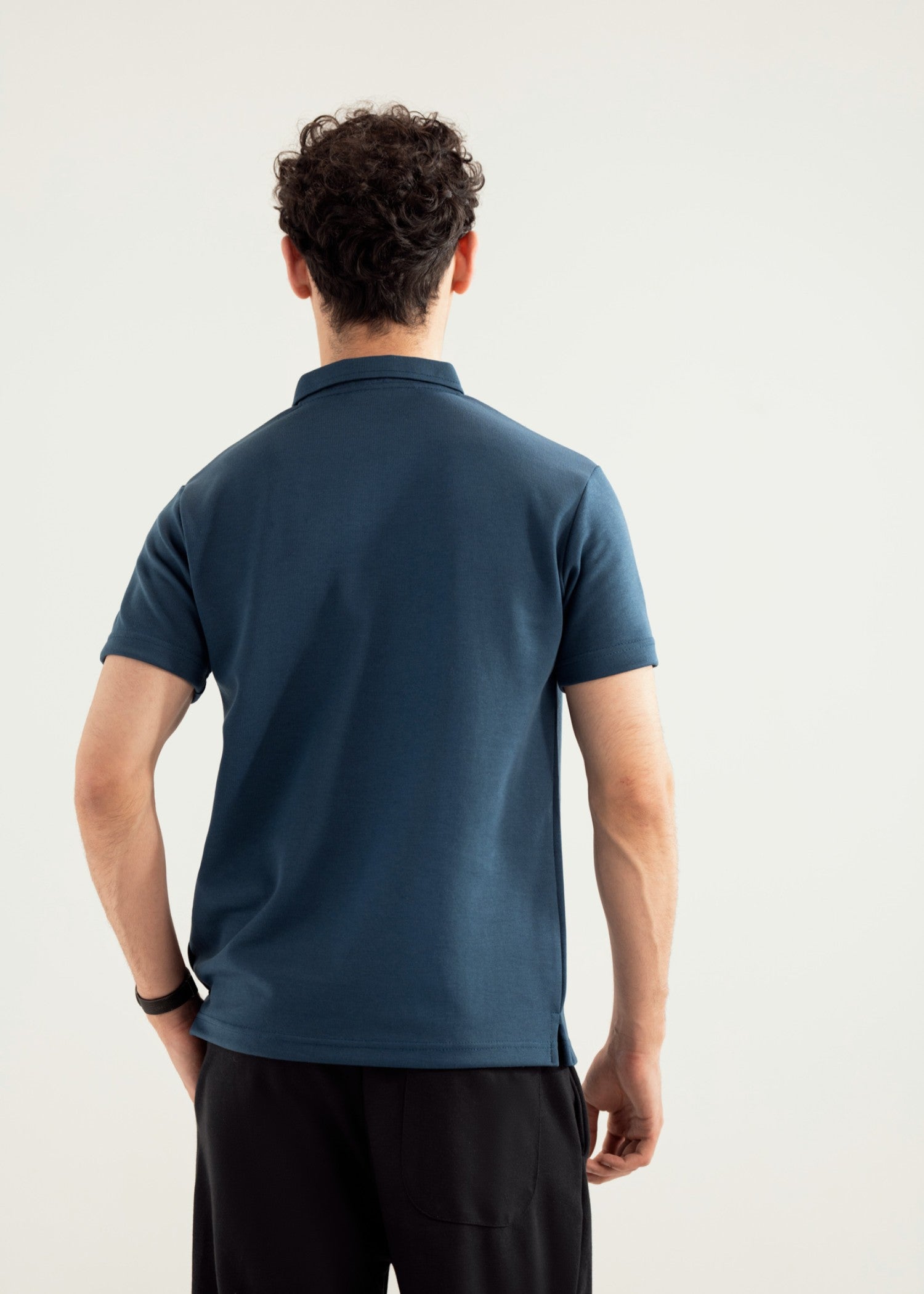 interlock knit Polo Shirt in Teal