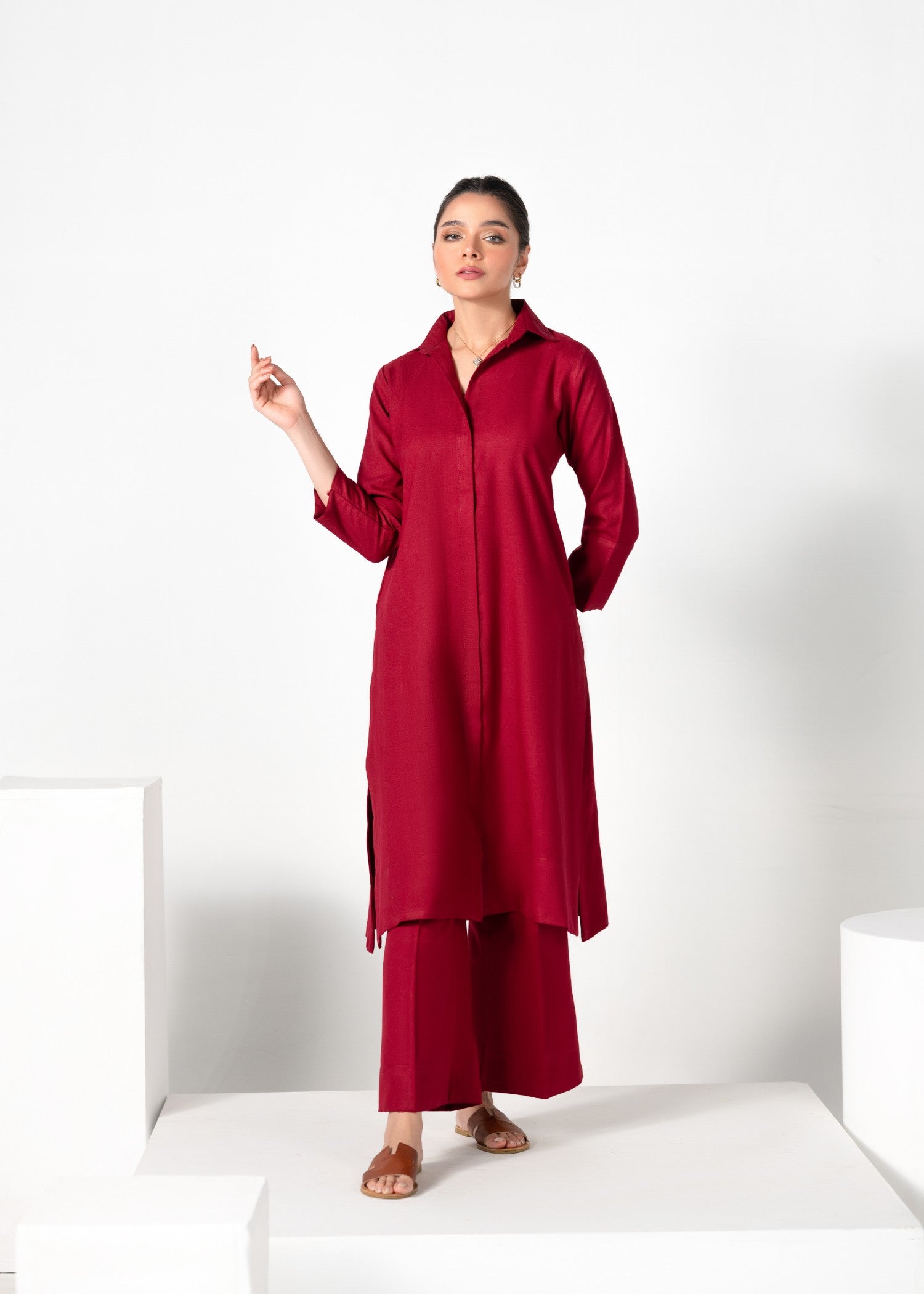 karandi Co Ord Sets in Red