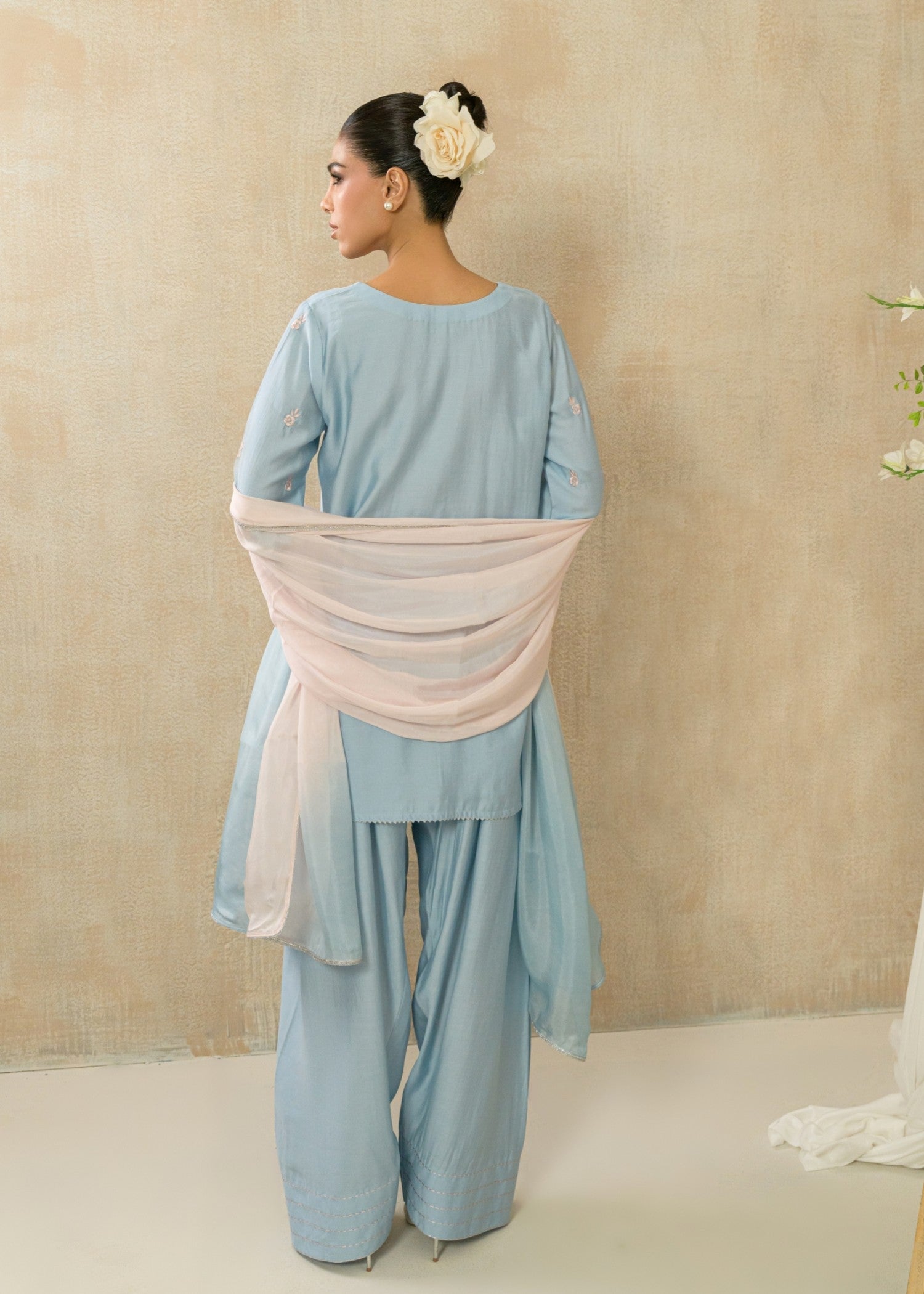 viscose modal Kurta Set in Powder blue