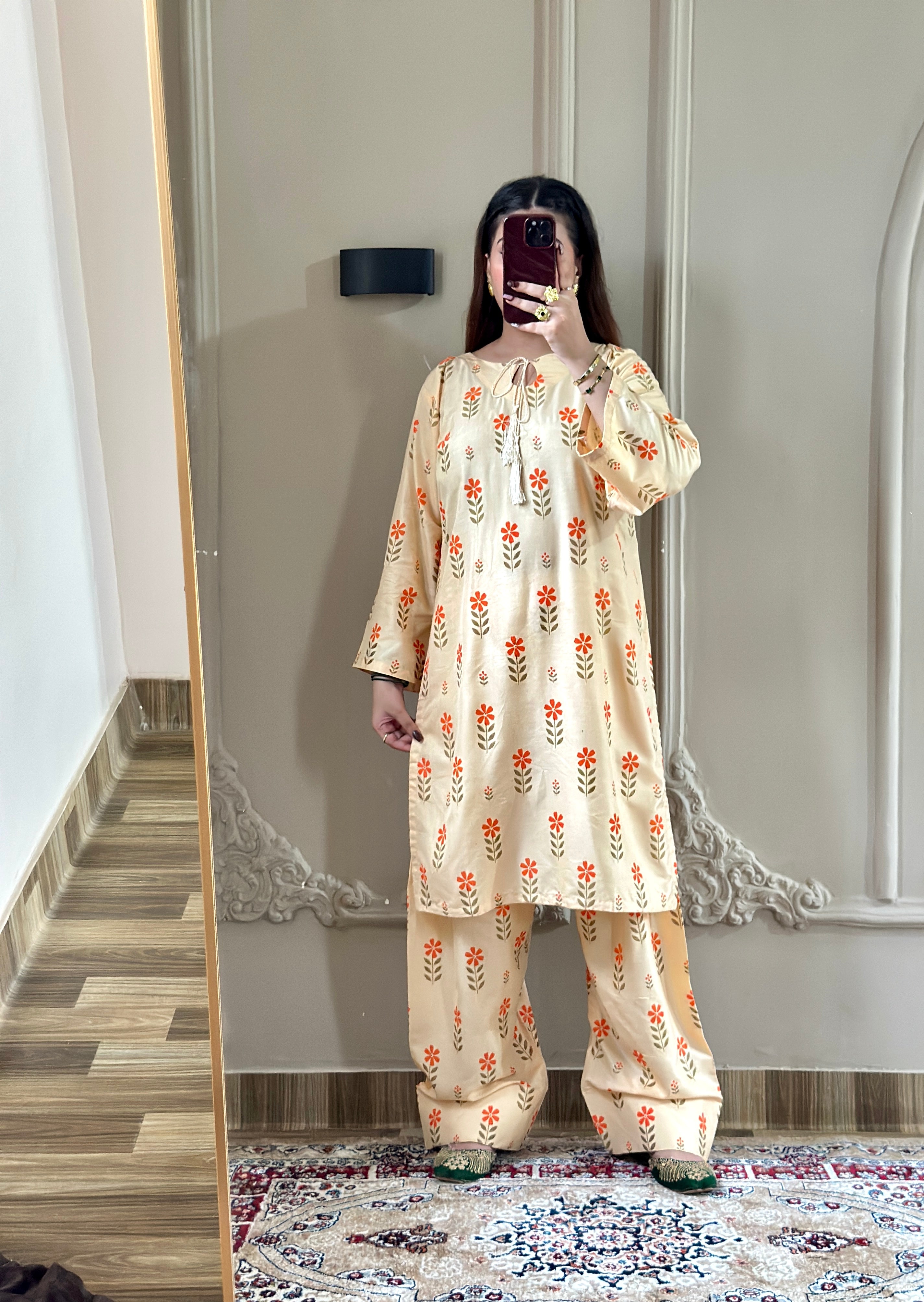 arabic lawn Co Ord Sets in Marmalade orange