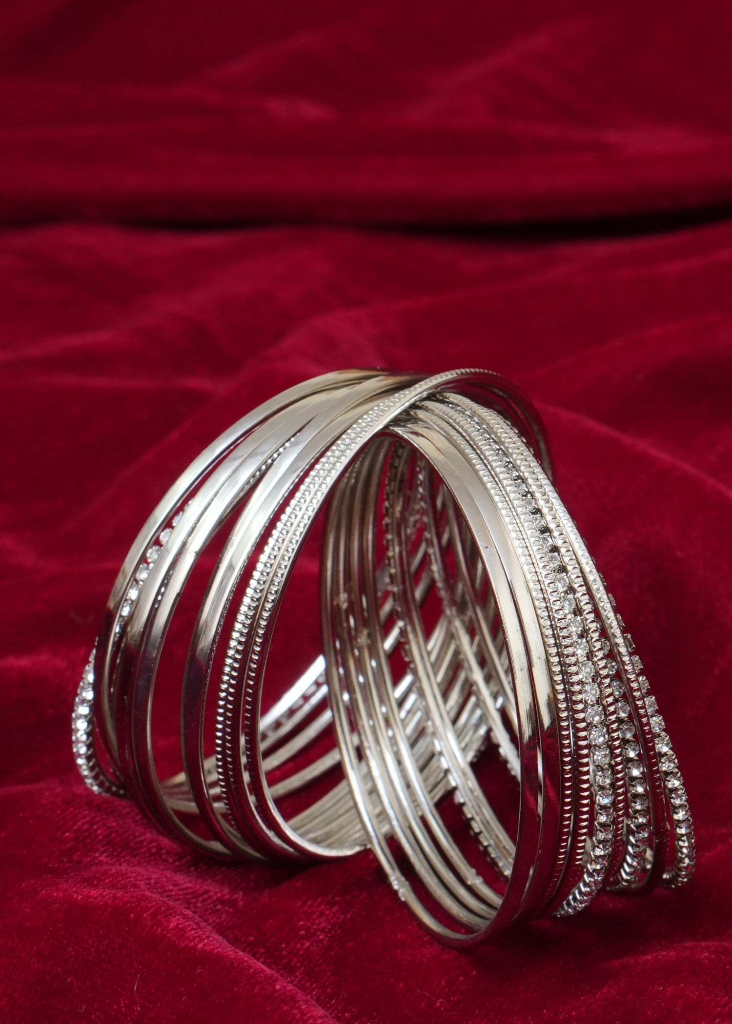 Bangles in Silver Color by - Trendy Women Bangles JQE9998