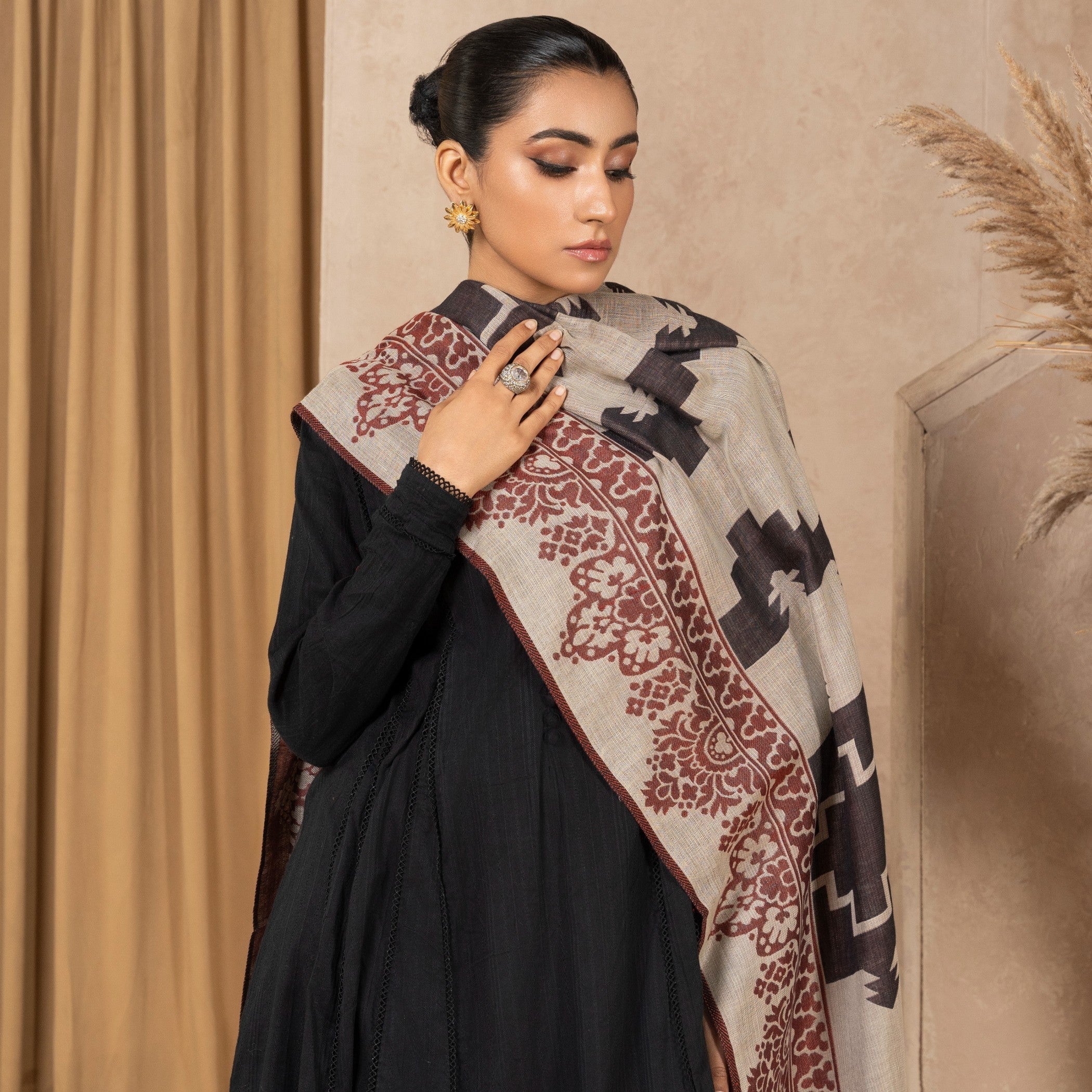 Shawl in Beige Color by - Trendy Women Shawl YAB7152