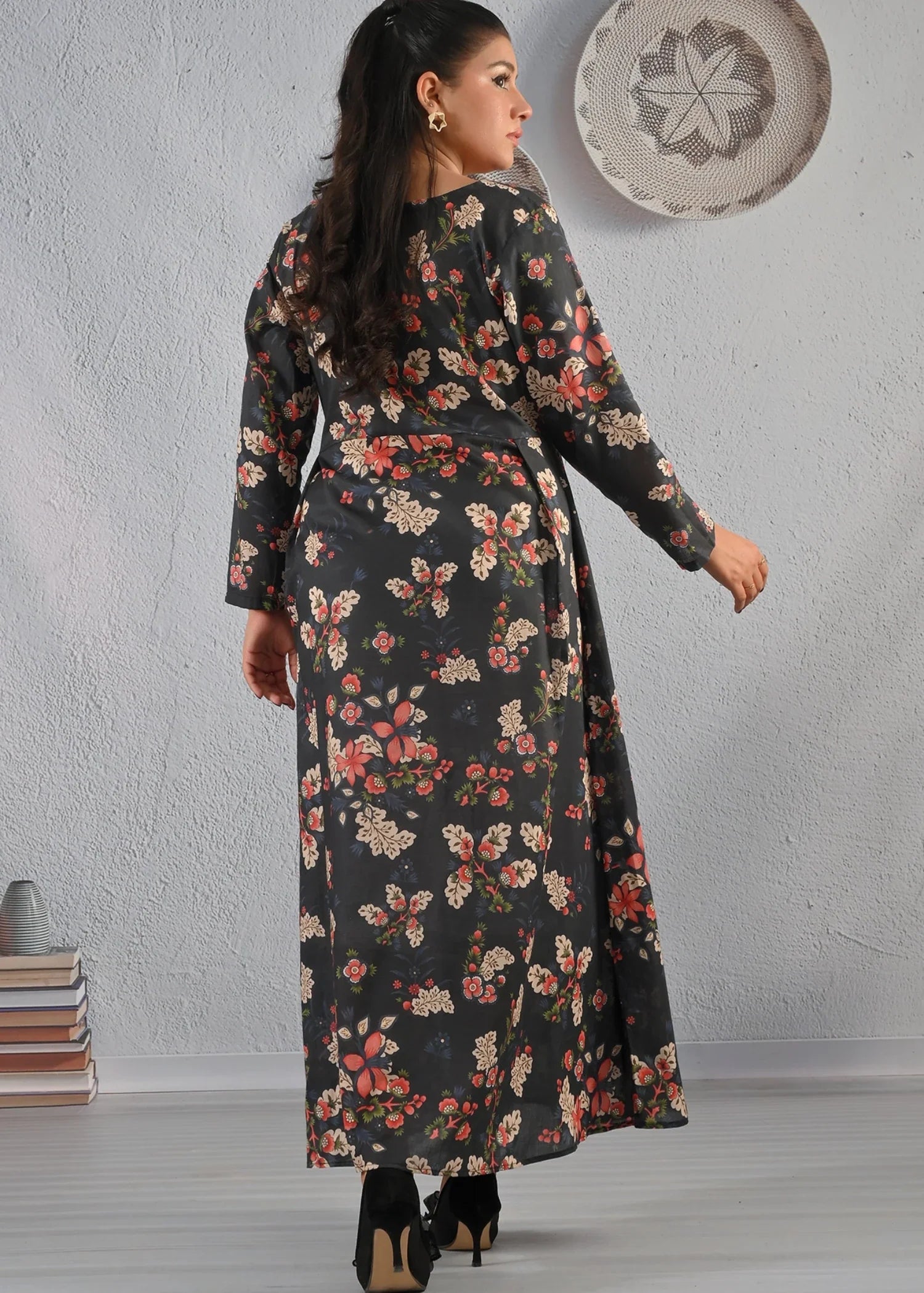 cotton Maxi in Charcoal black