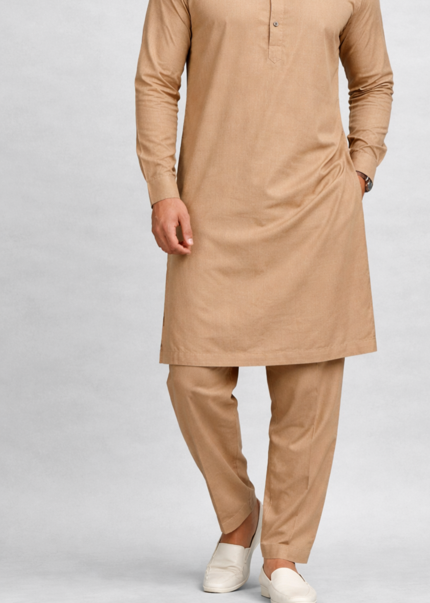 wash & wear Kurta Set in Brown