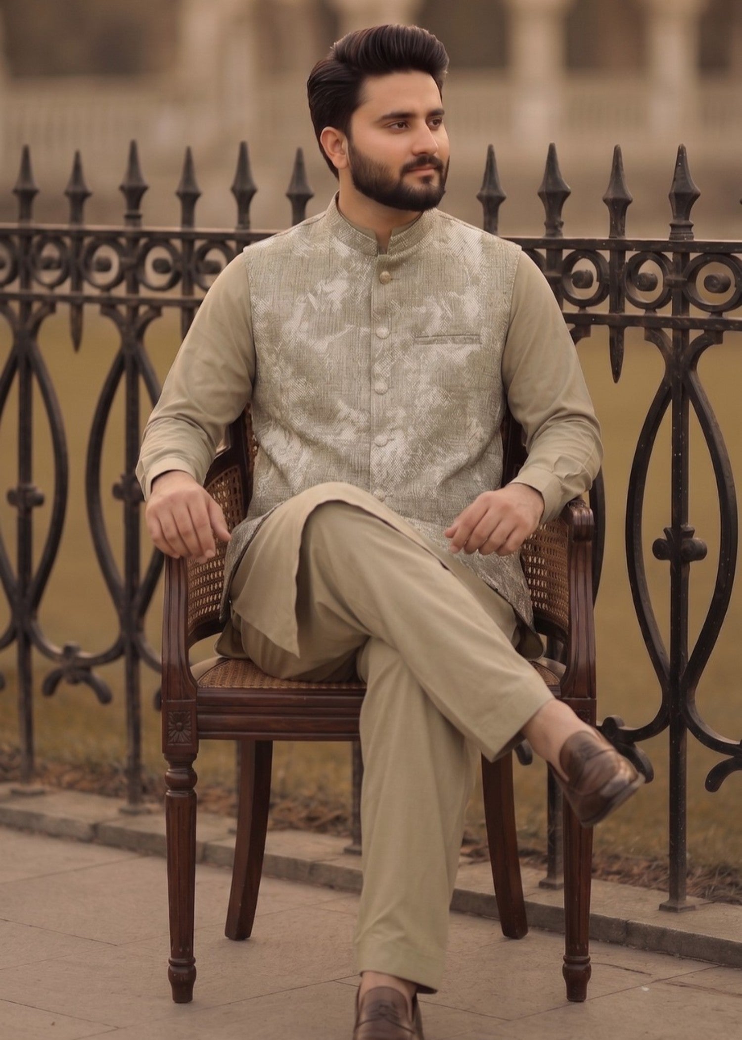 suiting Waistcoat in Sage green by The Great Masters (TGM)