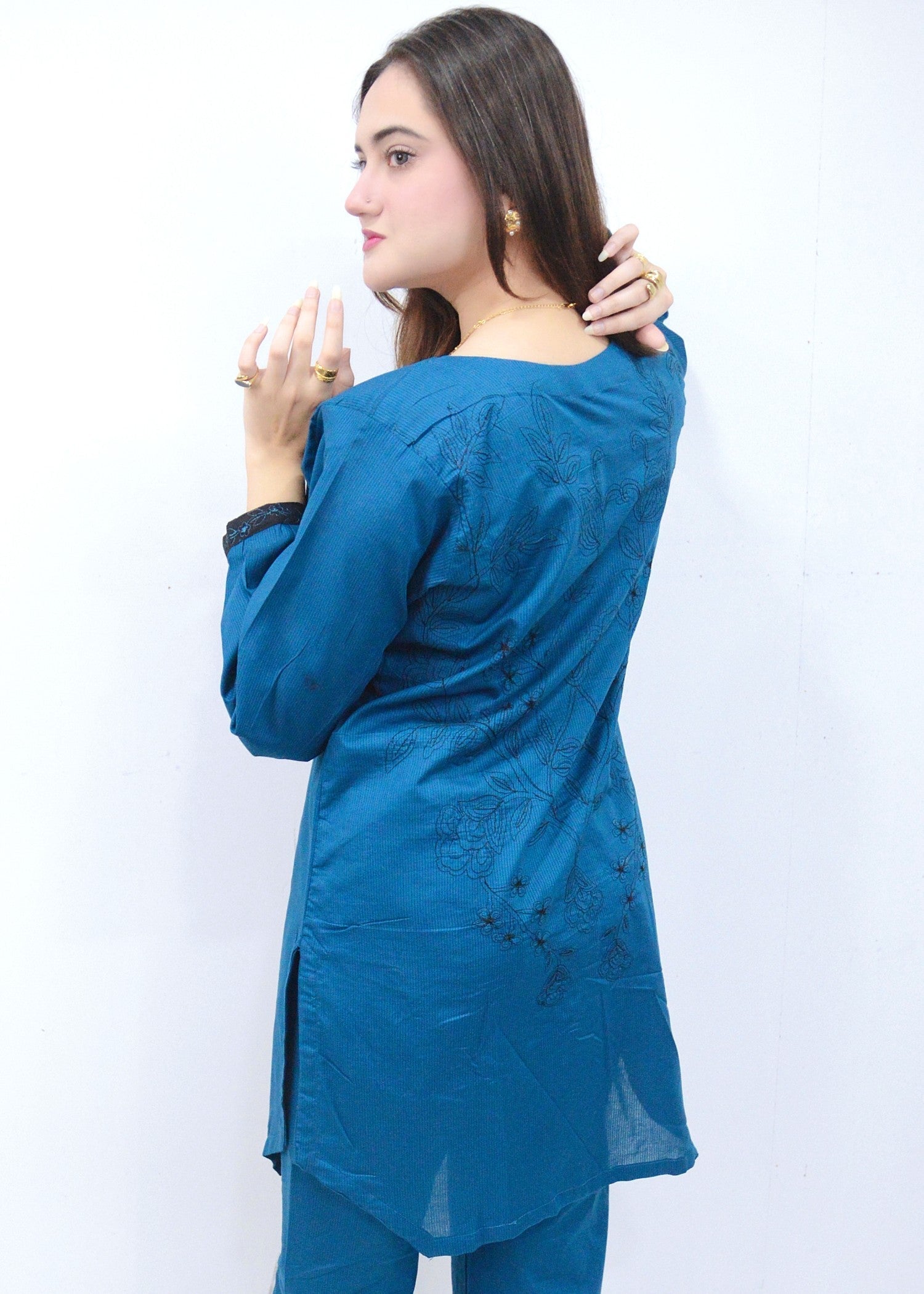 pure cotton Kurta Set in Blue