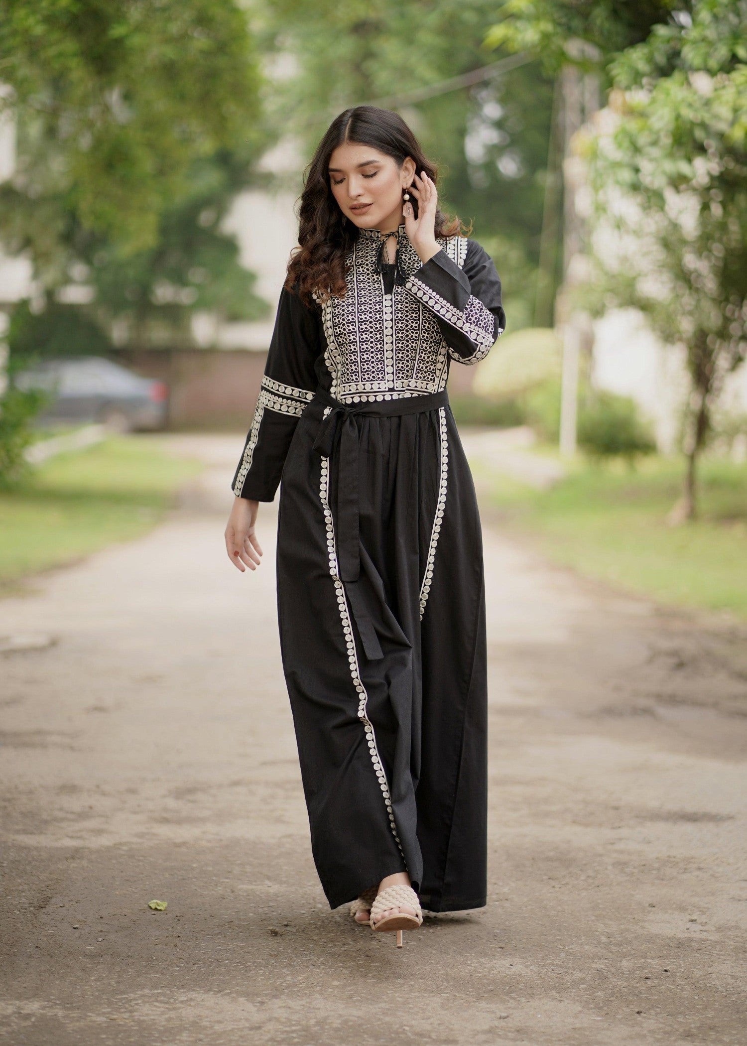 linen Dress in Black