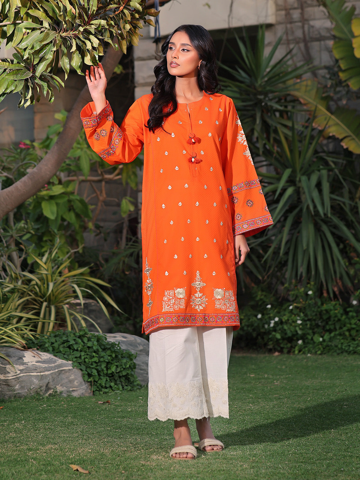 dobby Kurti in Pumpkin orange
