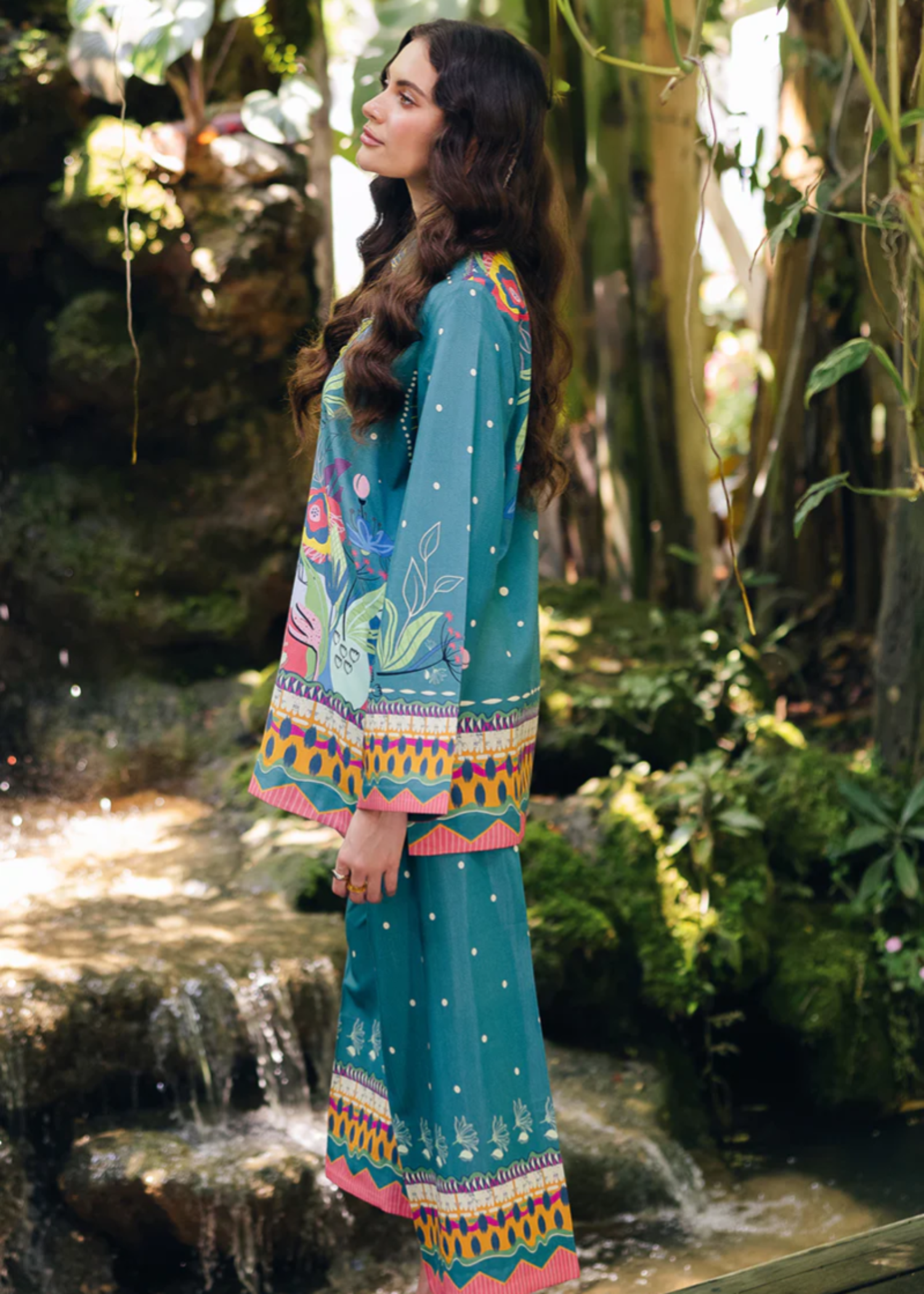 cotton silk Co Ord Sets in Teal