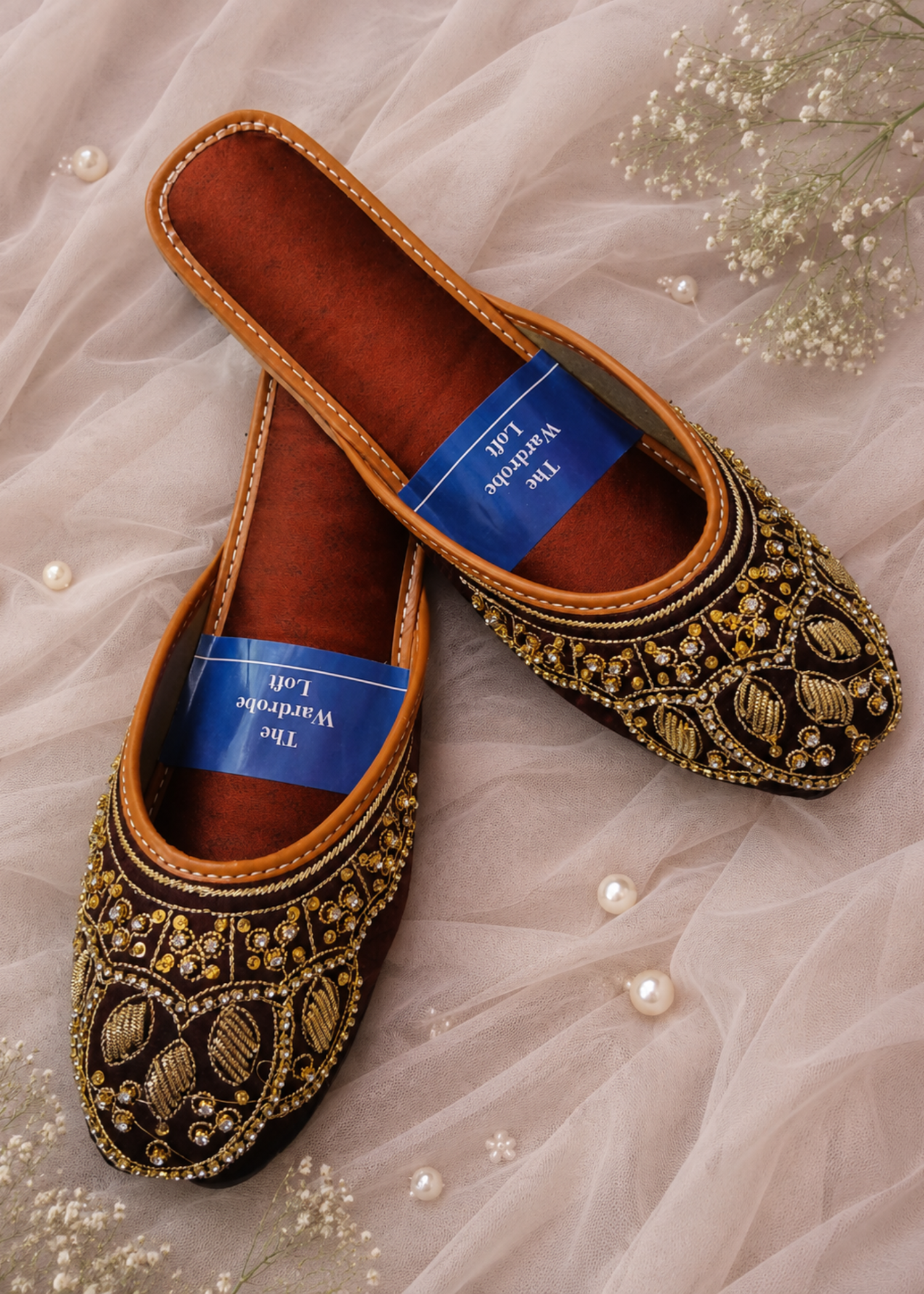 Khussa in Chocolate brown by - High Quality Women Khussa SWS9098