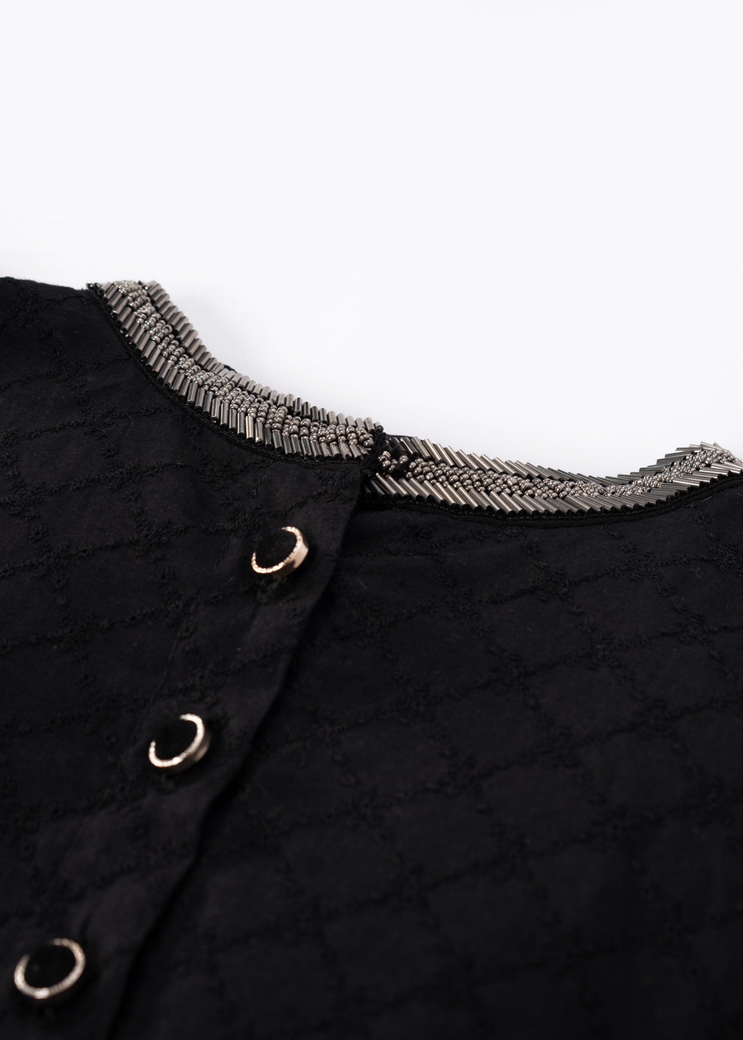 chikankari cotton Kaftan in Black