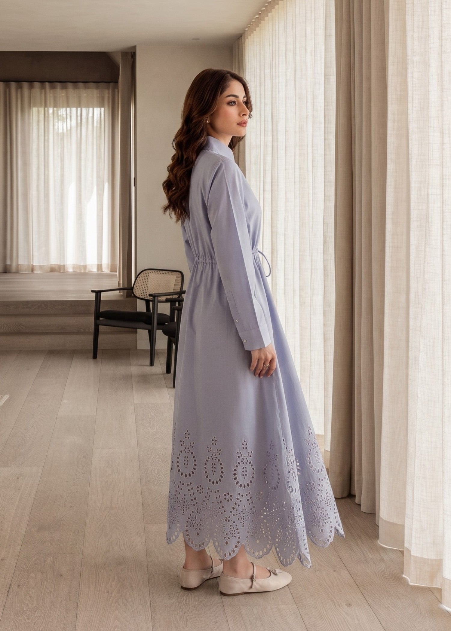 cotton Dress in Duck egg grey
