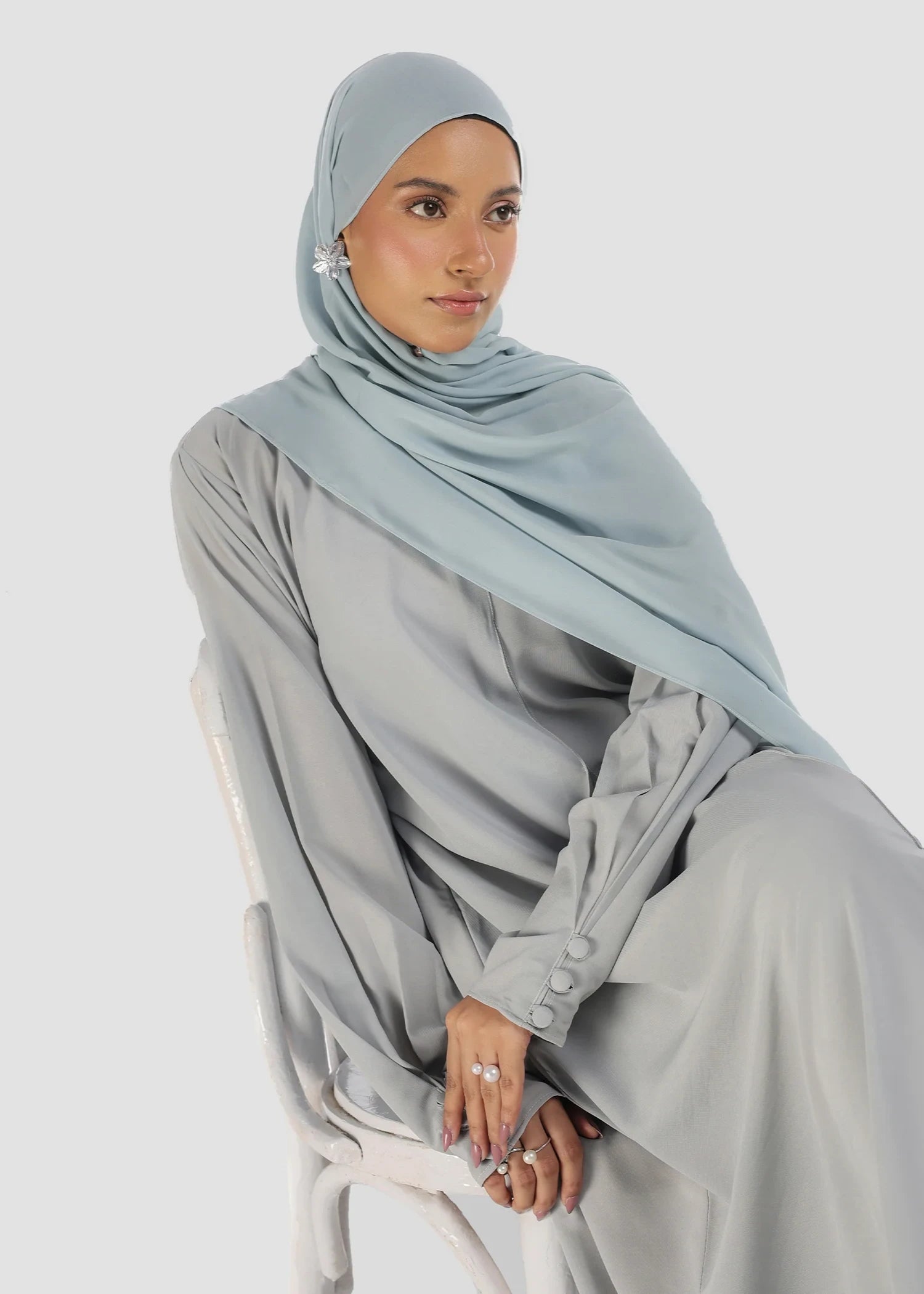 nidha Abaya in Grey